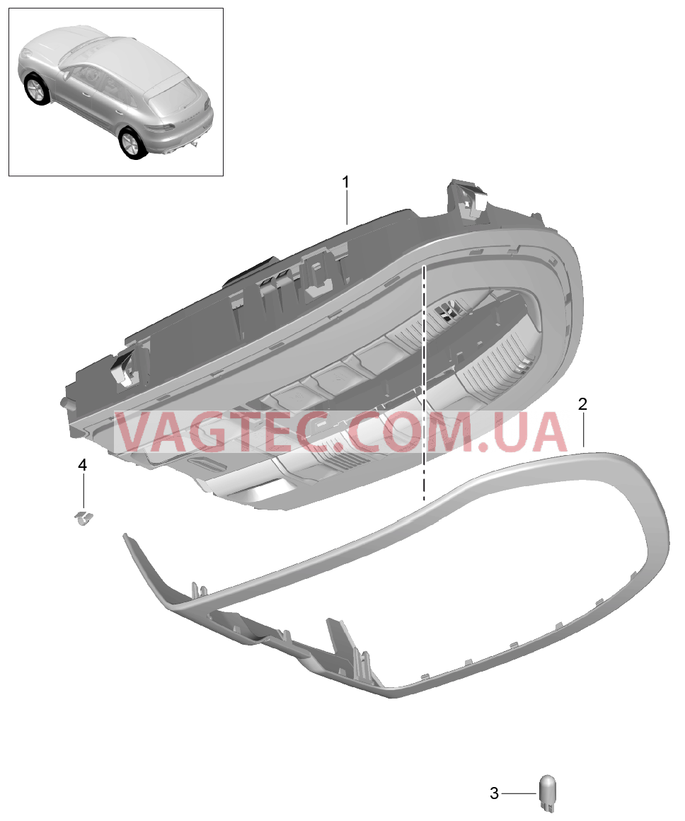 903-006 Консоль, Крыша, Руководство по ремонту, соблюдать для PORSCHE Macan 2014-2017