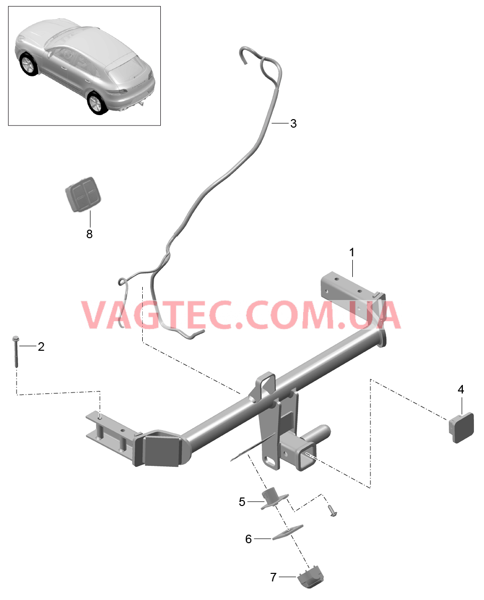 002-000 Тягово-сцепное устройство для PORSCHE Macan 2014-2017