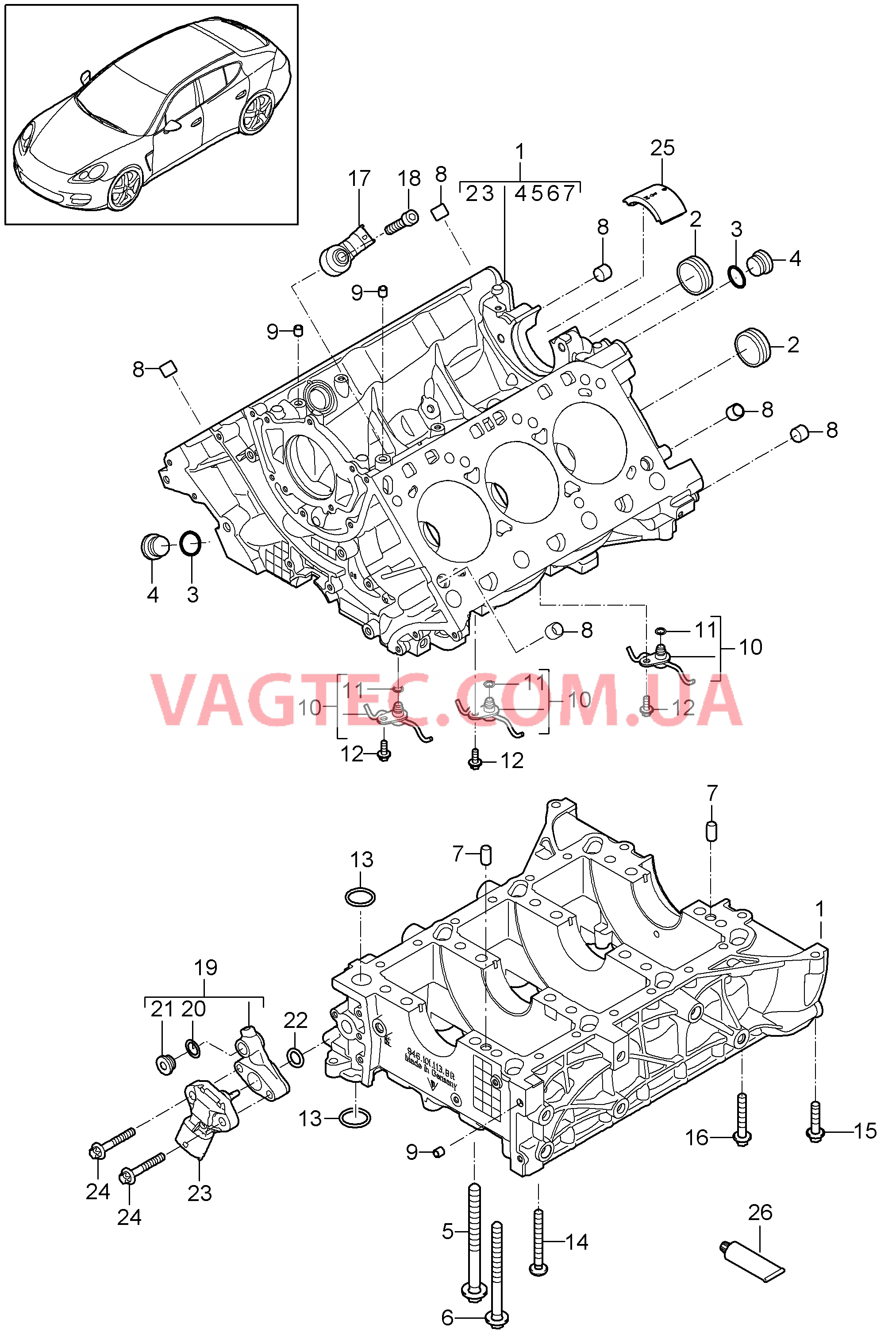 101-040 Кривошипный механизм, Отдельные детали
						
						MCW.AA, MCX.NA, M46.20, I338 для PORSCHE Panamera 2010-2016