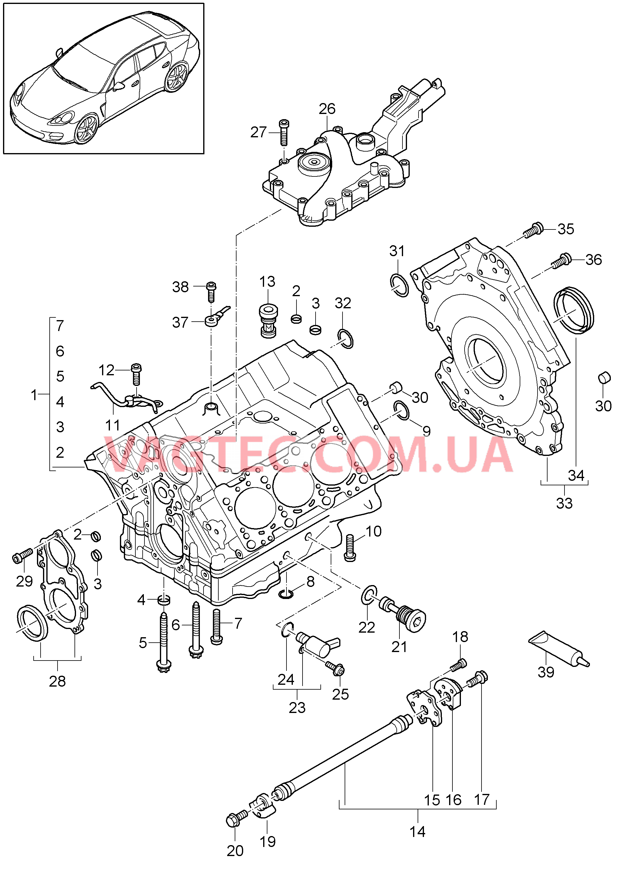 101-050 Кривошипный механизм, Отдельные детали
						
						MCG.EA/FA для PORSCHE Panamera 2010-2016USA