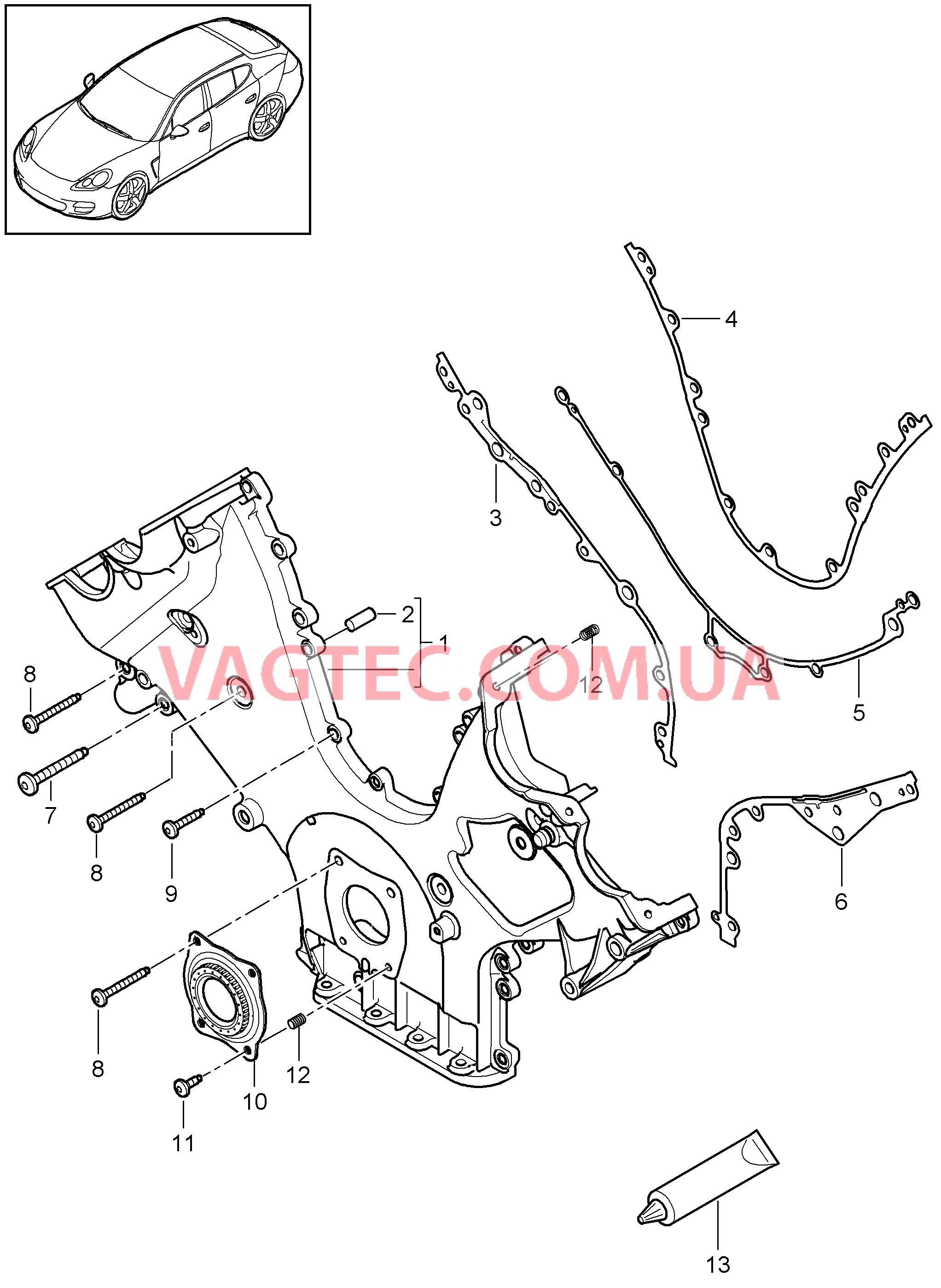 101-070 Крышка картера рул.мех., Уплотнительный фланец
						
						MCW.AA, MCX.NA, M46.20/40 для PORSCHE Panamera 2010-2016