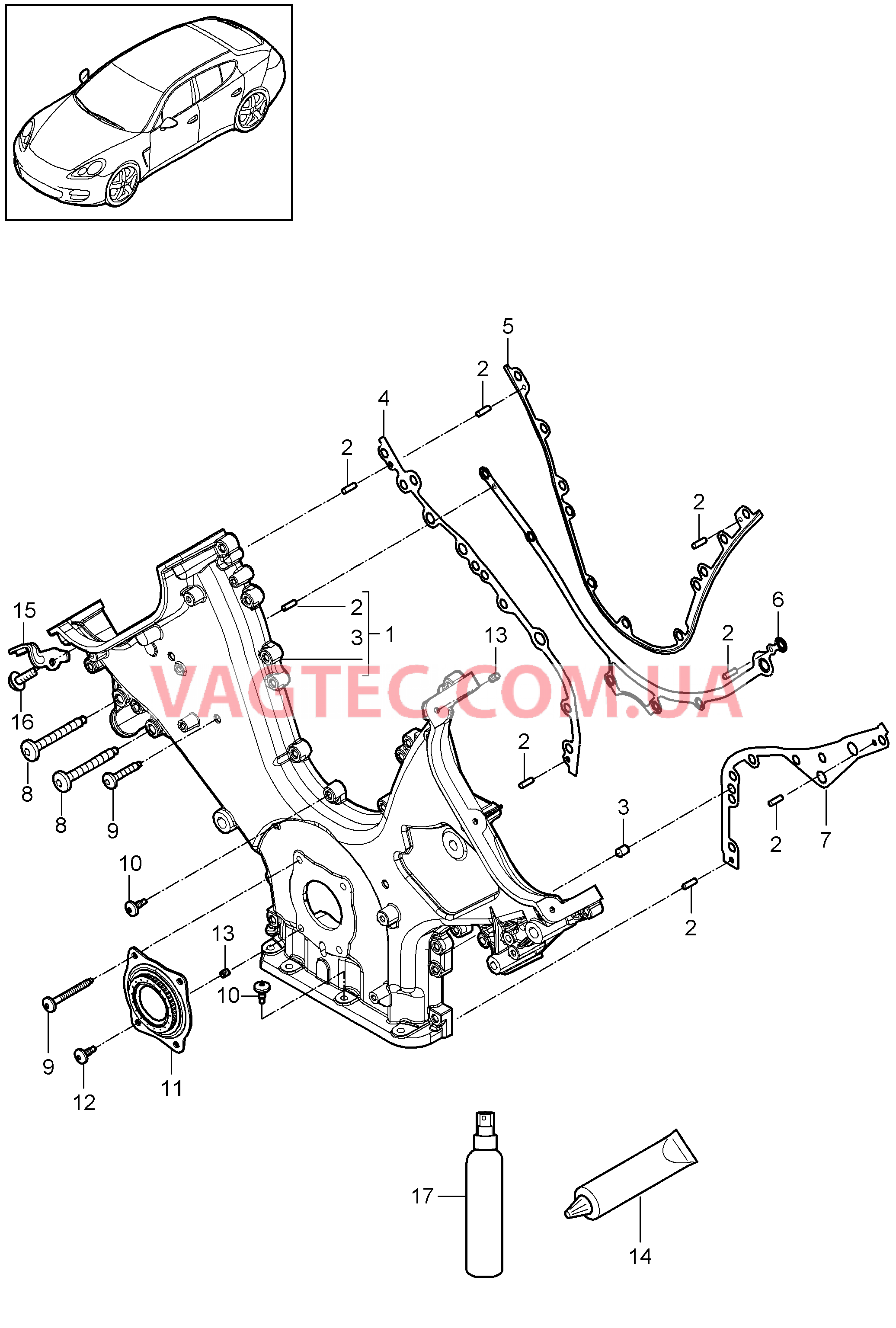 101-080 Крышка картера рул.мех., Уплотнительный фланец
						
						MCW.DA/FA для PORSCHE Panamera 2010-2016