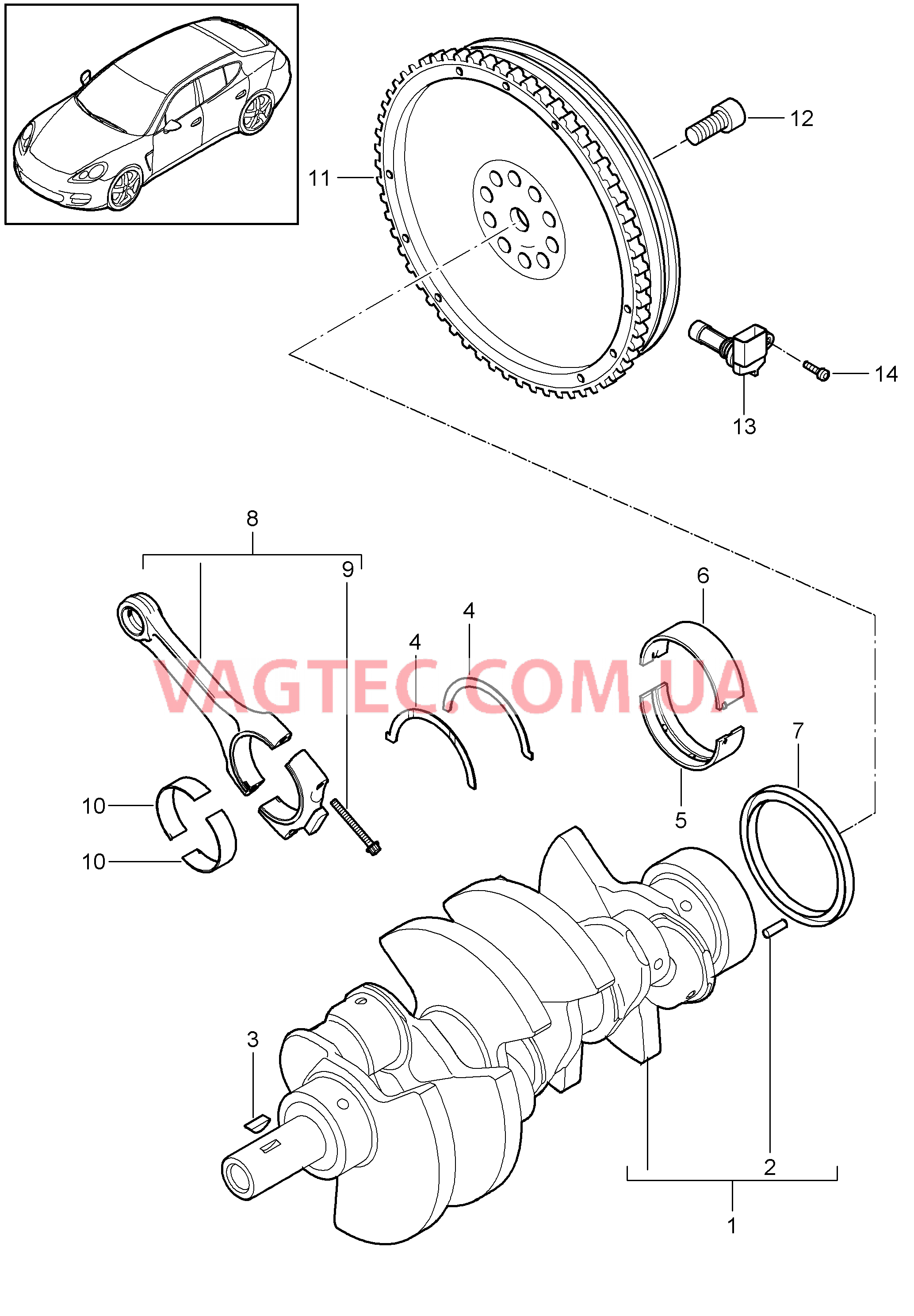 102-010 Коленвал, Щатун
						
						MCW.AA, MCX.NA, M46.20/40 для PORSCHE Panamera 2010-2016USA