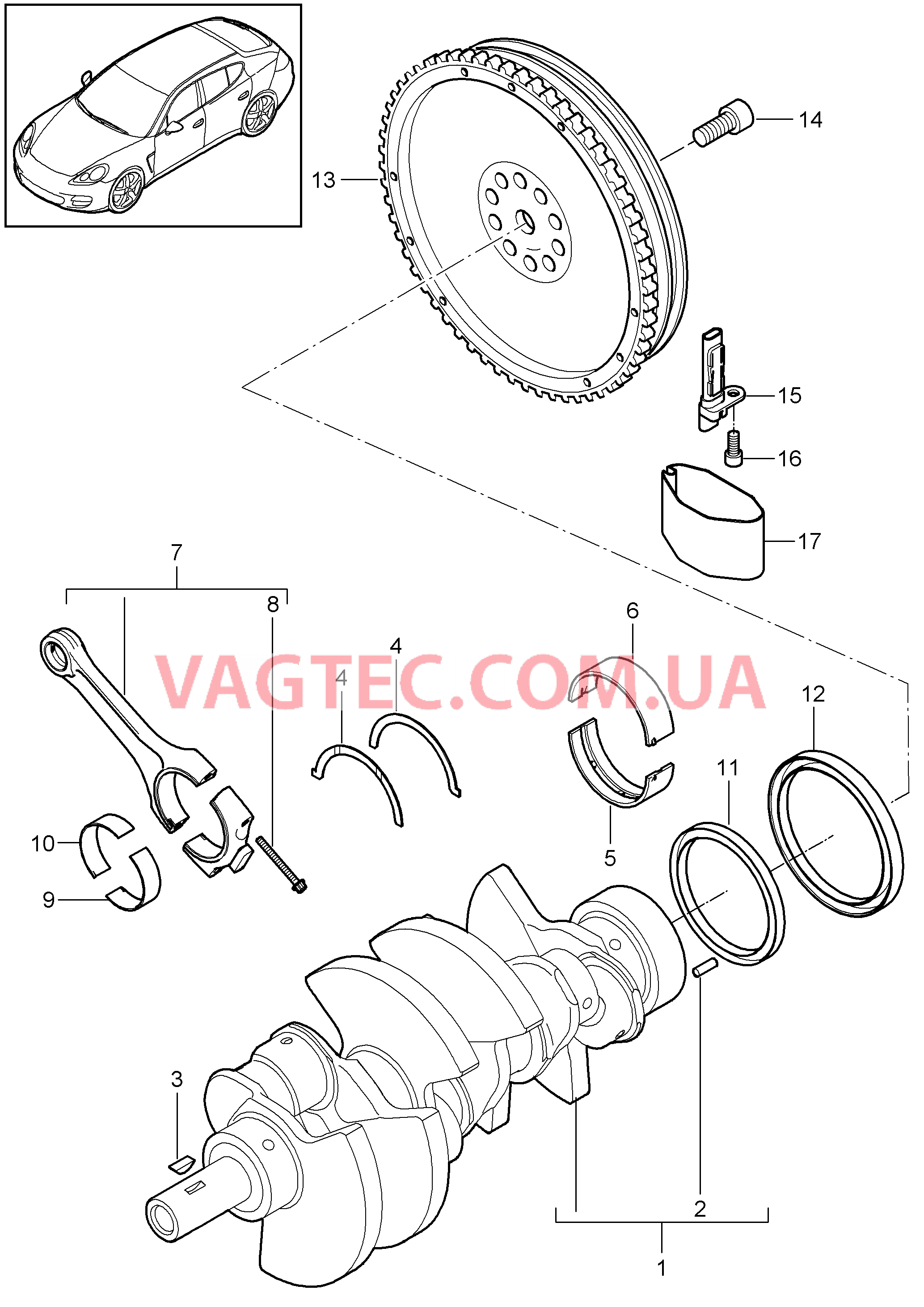 102-012 Коленвал, Щатун
						
						MCW.DA/FA для PORSCHE Panamera 2010-2016USA