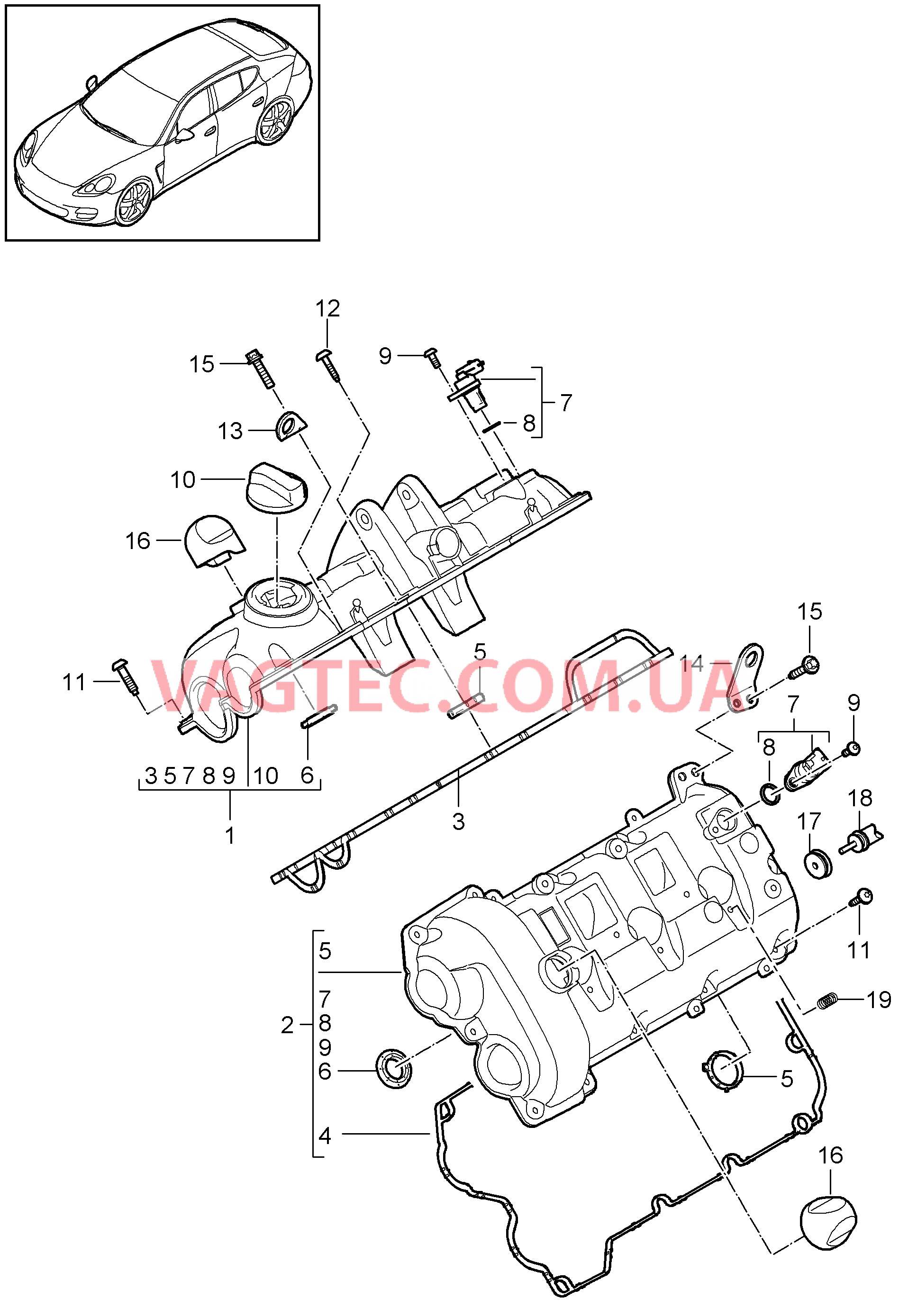 103-020 Клапанная крышка
						
						MCW.AA, MCX.NA, M46.20/40 для PORSCHE Panamera 2010-2016