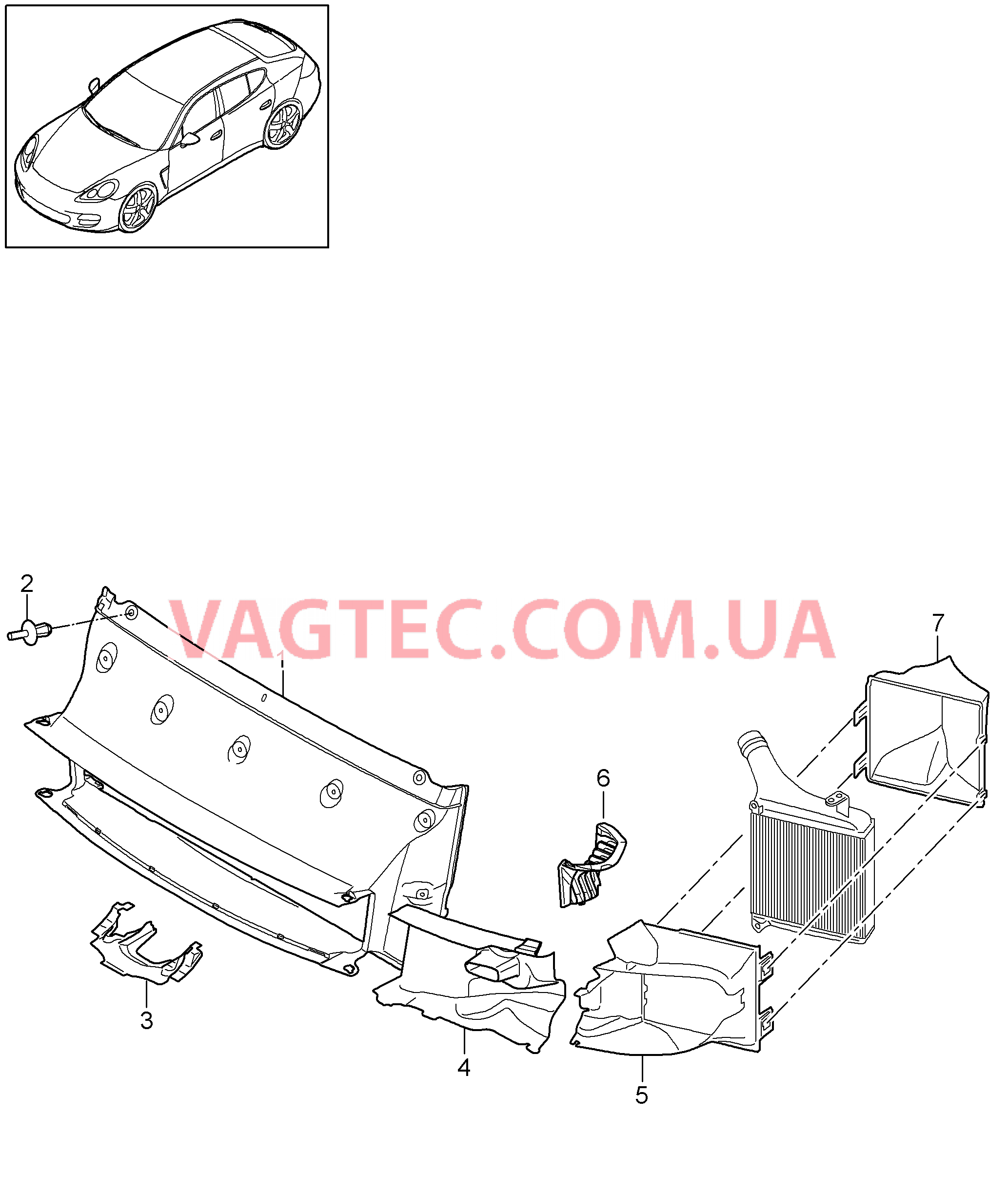 105-095 Направляющ.охлаждающ.воздуха для PORSCHE Panamera 2010-2016