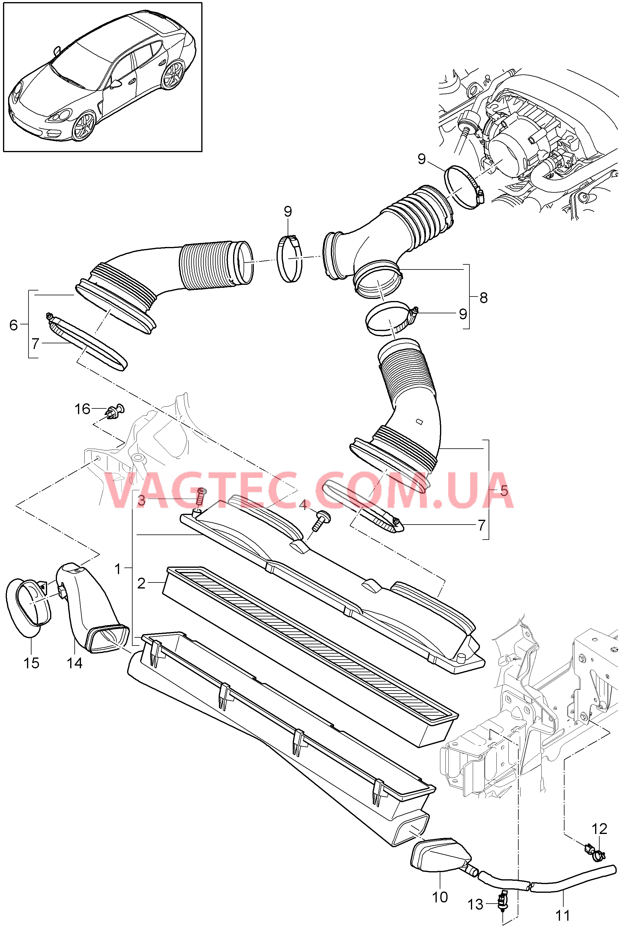 106-020 Воздушный фильтр
						
						MCW.AA, MCX.NA, M46.20/40 для PORSCHE Panamera 2010-2016