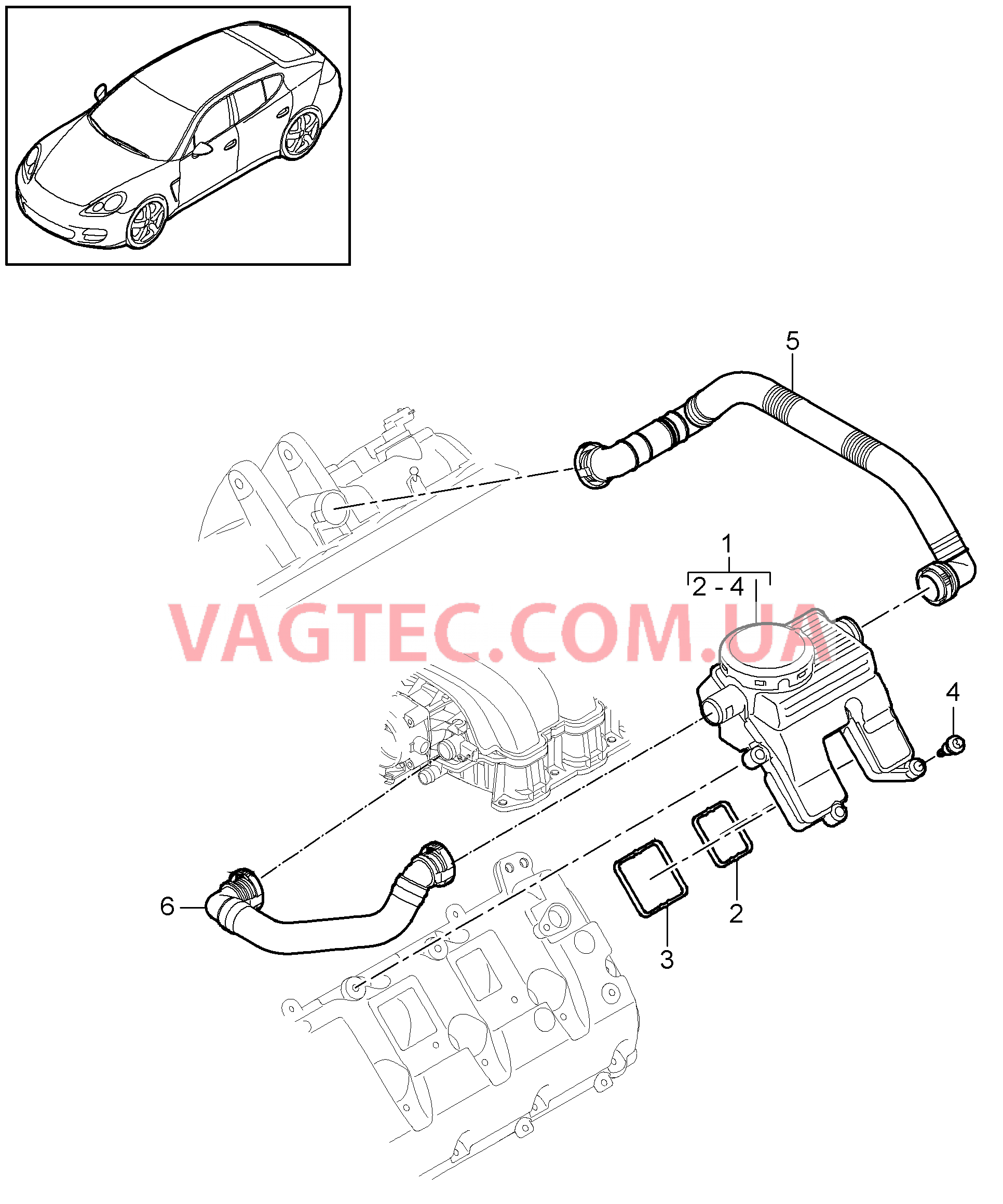 107-020 Кривошипный механизм, Система вентиляции
						
						MCW.AA, MCX.NA, M46.20/40 для PORSCHE Panamera 2010-2016