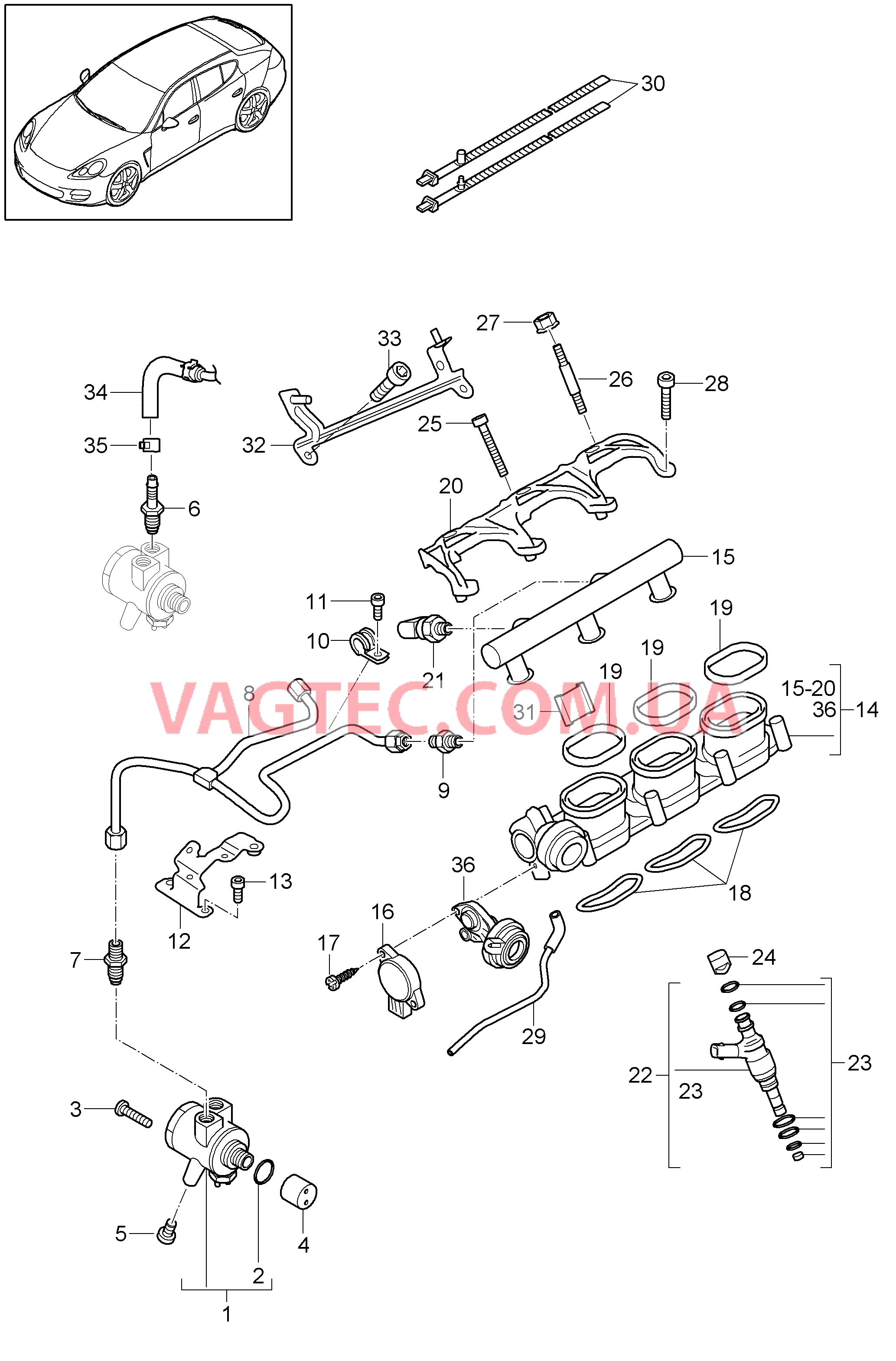 107-037 Топливная магистраль, Форсунка высокого давления, Насос высокого давления
						
						MCG.EA/FA для PORSCHE Panamera 2010-2016