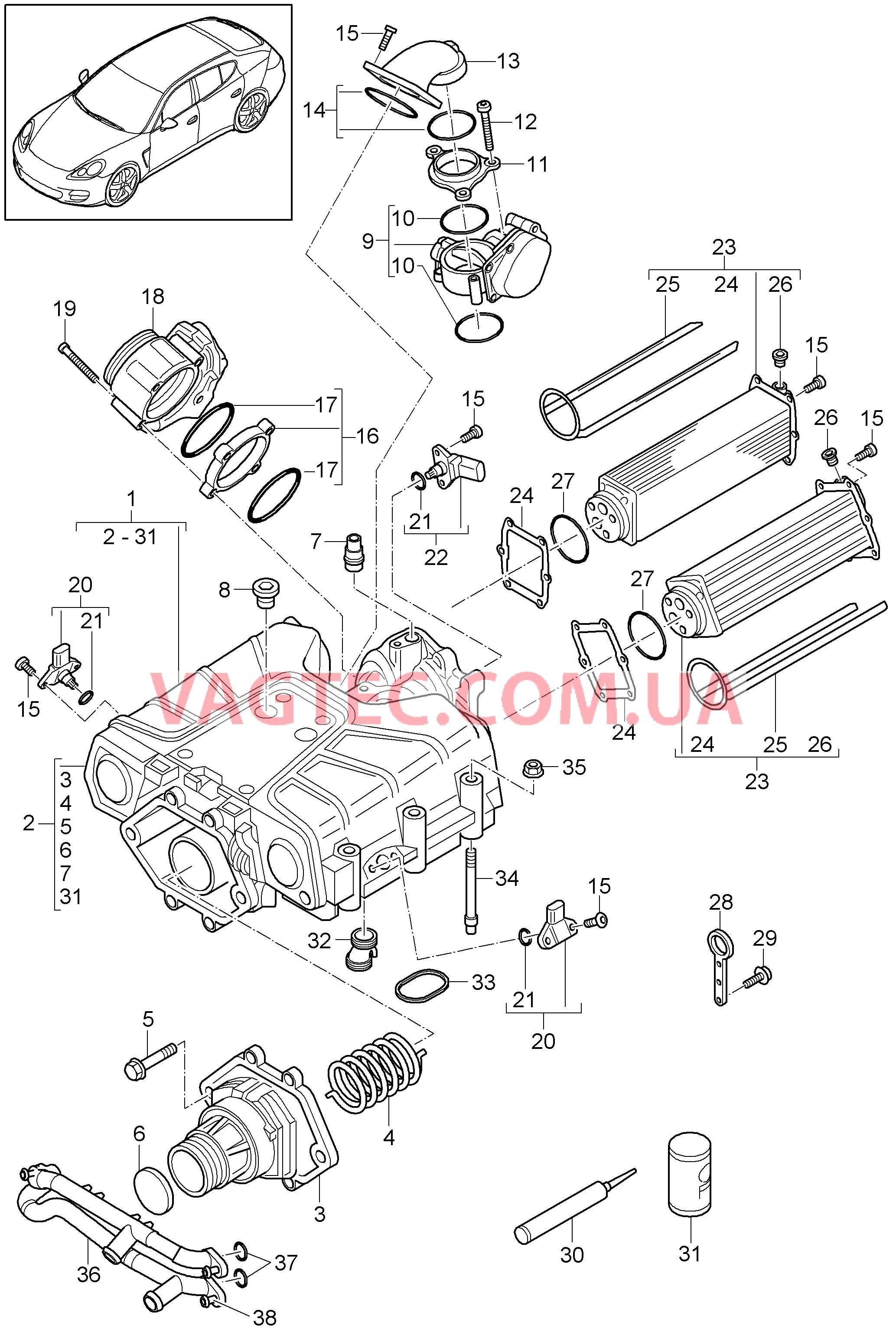 107-055 Компрессор
						
						MCG.EA/FA для PORSCHE Panamera 2010-2016USA