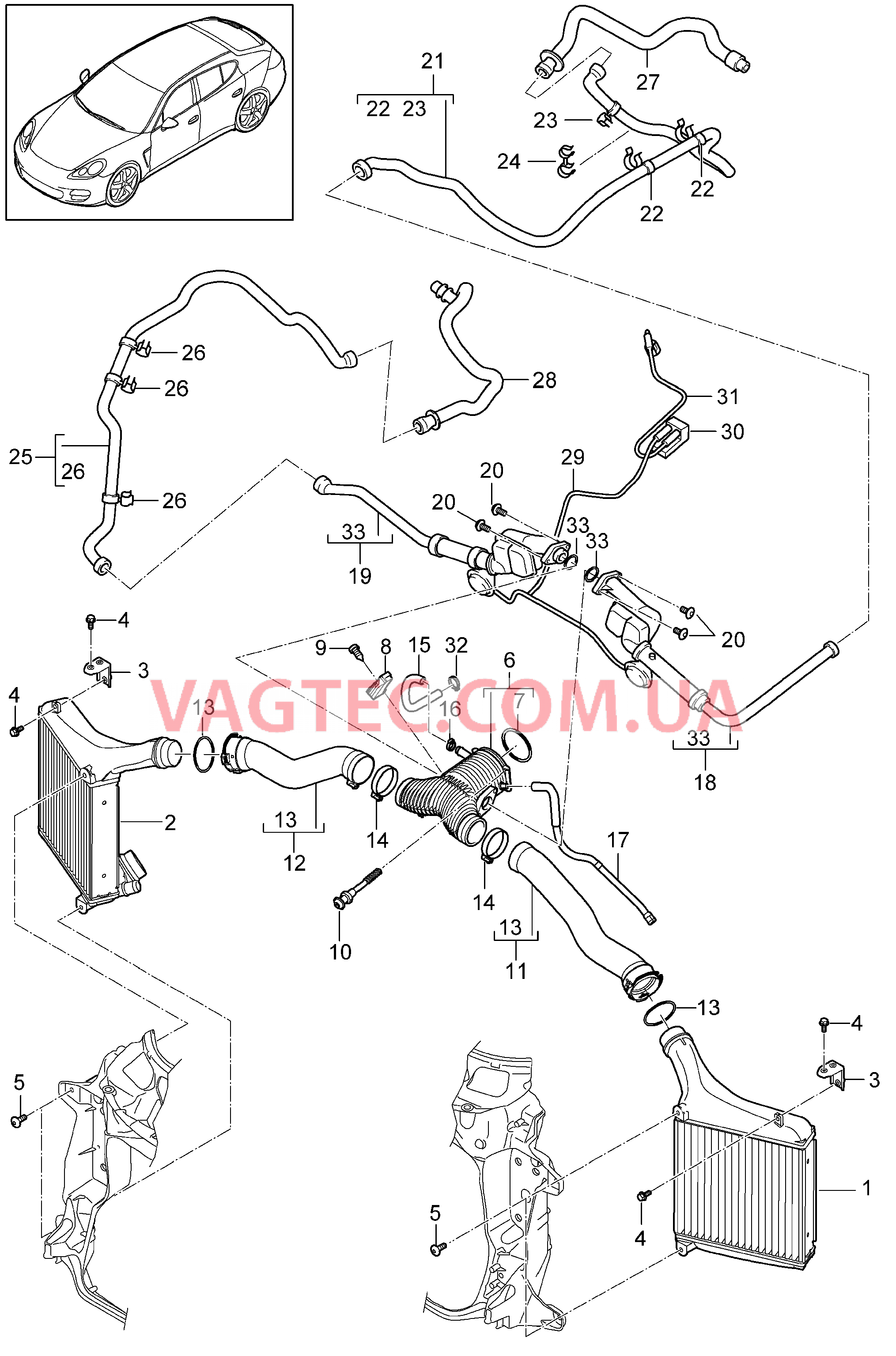 107-062 Интеркулер, Напорная трубка
						
						MCW.DA/FA для PORSCHE Panamera 2010-2016USA