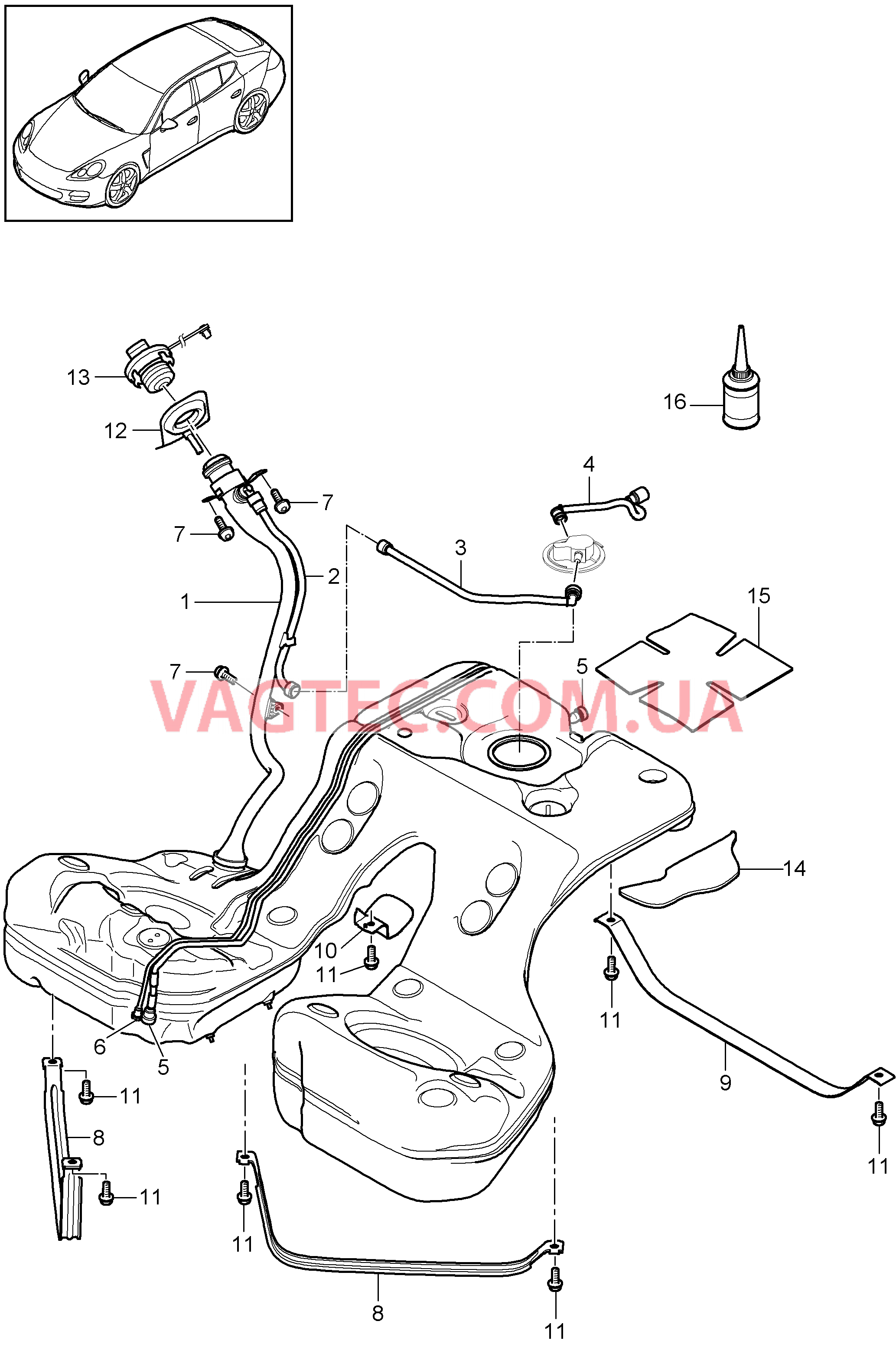 201-000 Топливный резервуар, с, Детали
						
						M46.20/40, M48.20/40/70, MCG.EA/FA, MCW.AA/DA, MCX.NA, MCW.BA/FA, MCX.PA/RA для PORSCHE Panamera 2010-2016