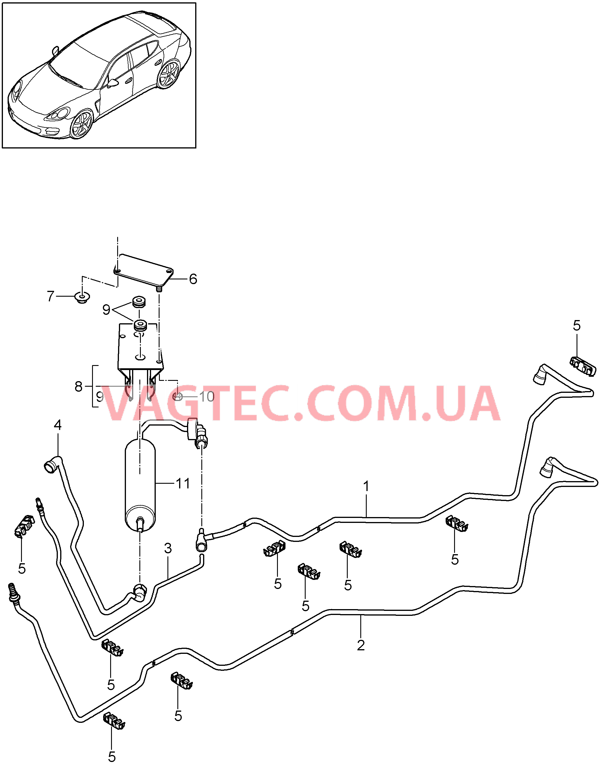 201-025 Топливная система, Топливная магистраль, Топливный фильтр, Днище кузова
						
						MCR.CB/CC, MCW.JA для PORSCHE Panamera 2010-2016