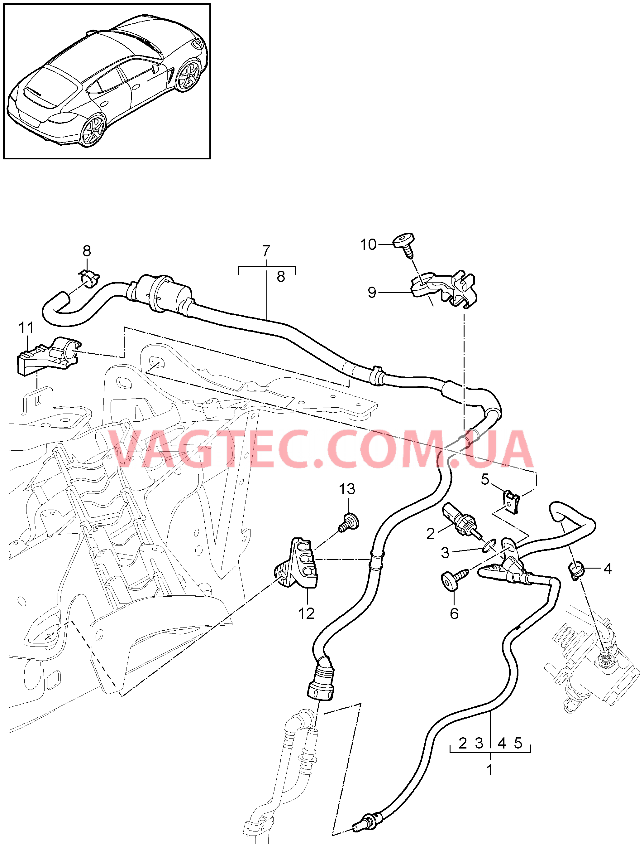 201-032 Топливная система, Топливная магистраль, Моторный отсек
						
						MCG.EA/FA для PORSCHE Panamera 2010-2016USA