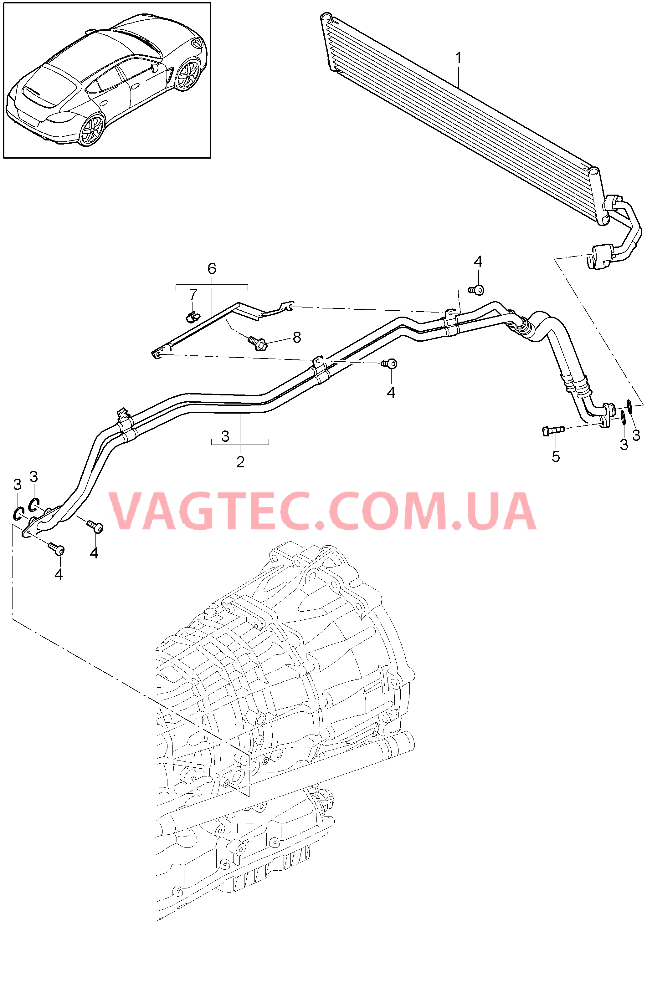 360-000 - PDK -, Коробка переключения передач, Охладит.трансмис.масла, Масляная магистраль
						
						C70.00/05/30, C70.35/50, C70.01/31/51 для PORSCHE Panamera 2010-2016USA