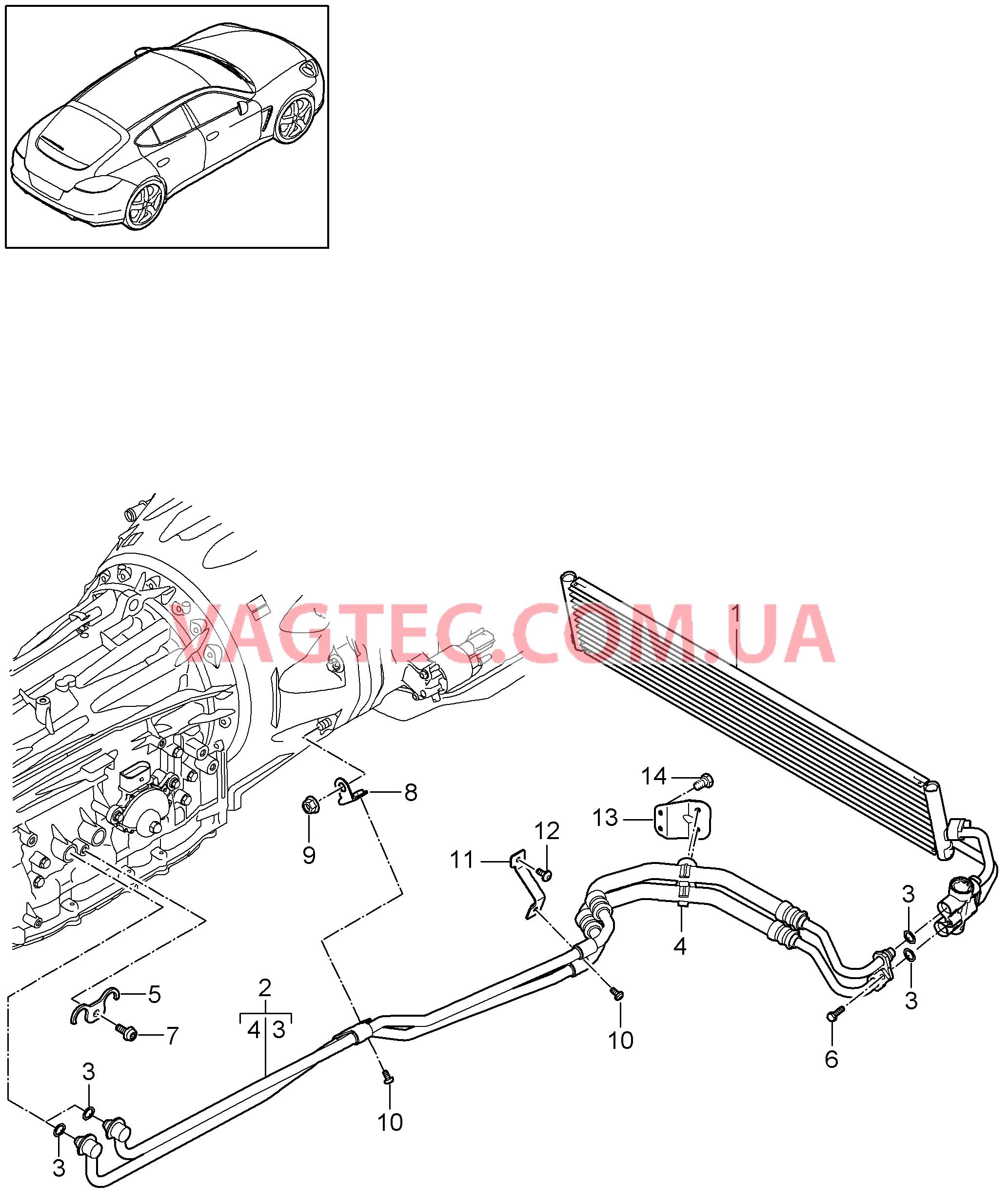 360-010 TIPTRONIC, Охладит.трансмис.масла, Масляная магистраль
						
						A70.00/10/11 для PORSCHE Panamera 2010-2016