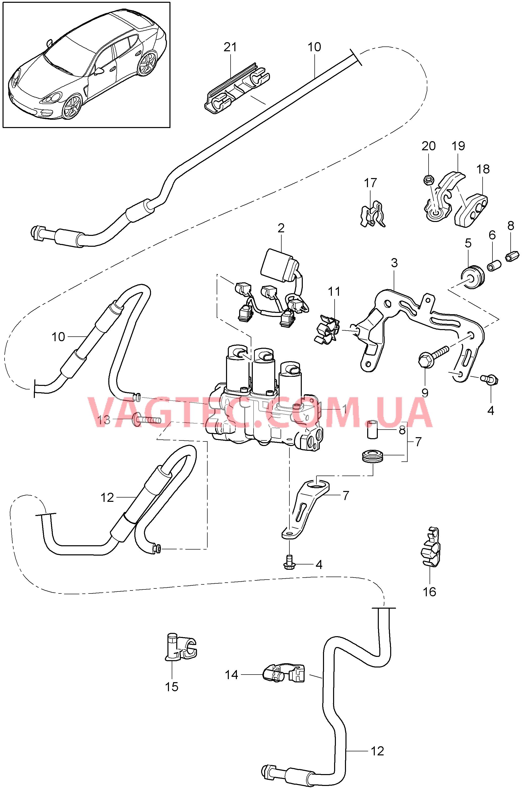 402-020 Стабилизатор, Блок клапанов, Распределитель, Напорная магистраль
						
						I351 для PORSCHE Panamera 2010-2016USA