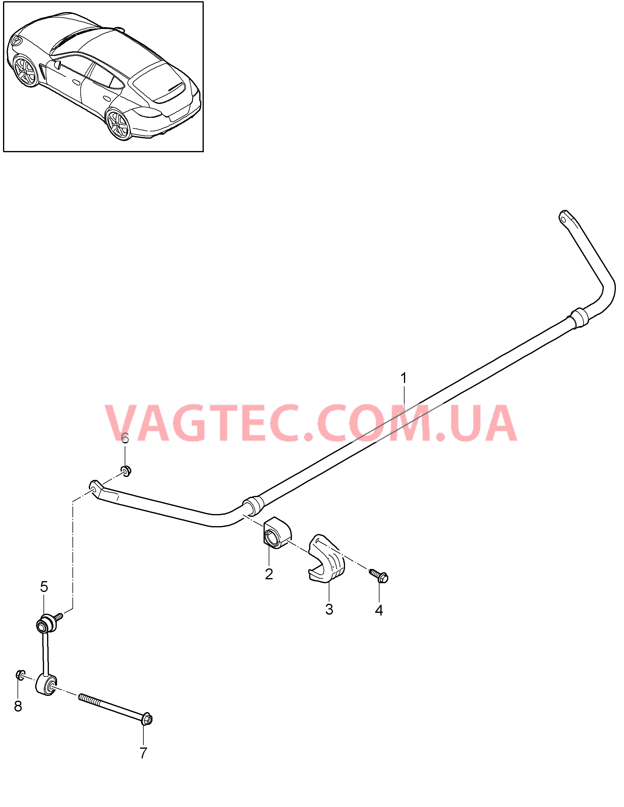 501-022 Стабилизатор
						
						-I351/-I355 для PORSCHE Panamera 2010-2016