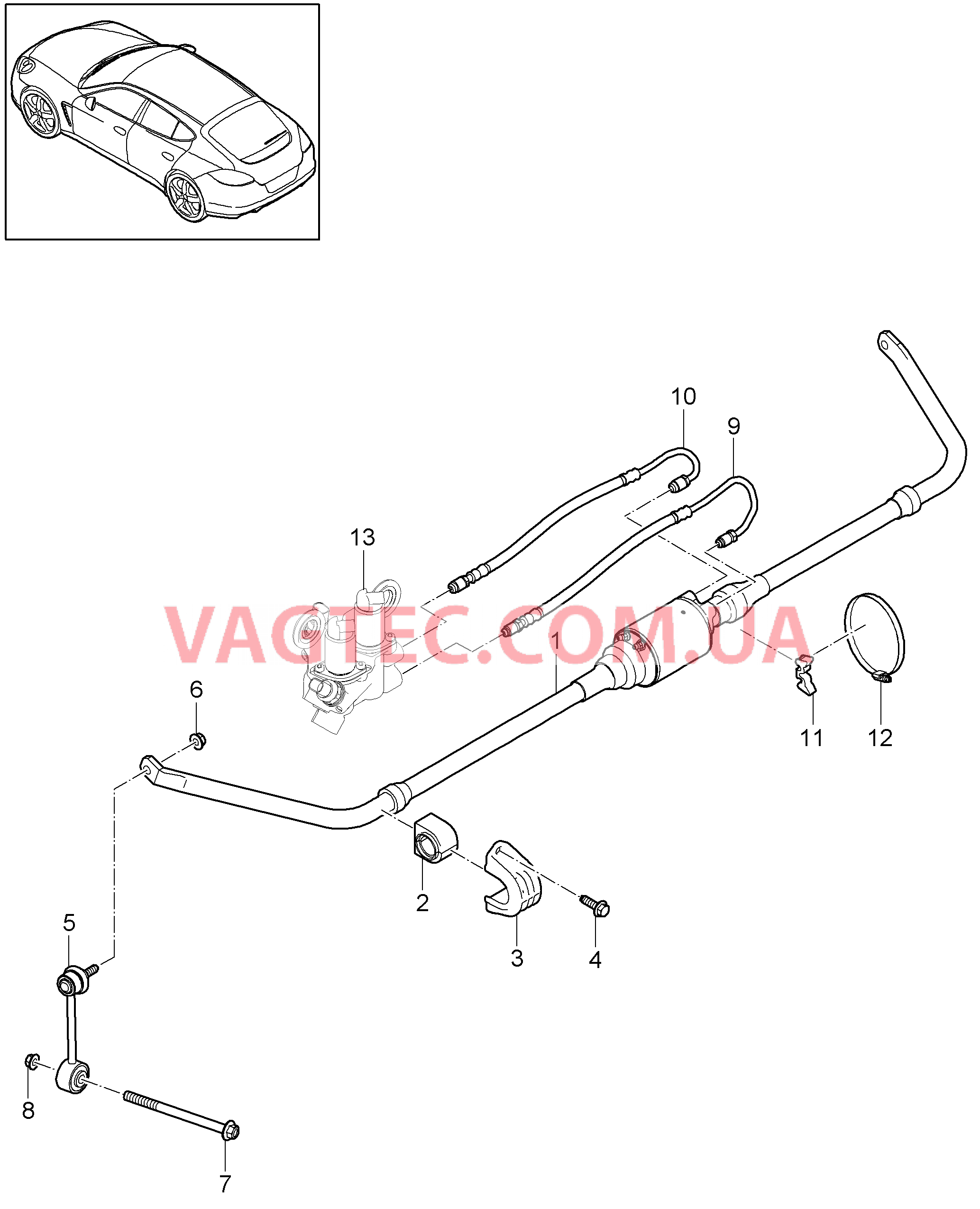 501-025 Стабилизатор, Трубопровод
						
						I351/355 для PORSCHE Panamera 2010-2016USA