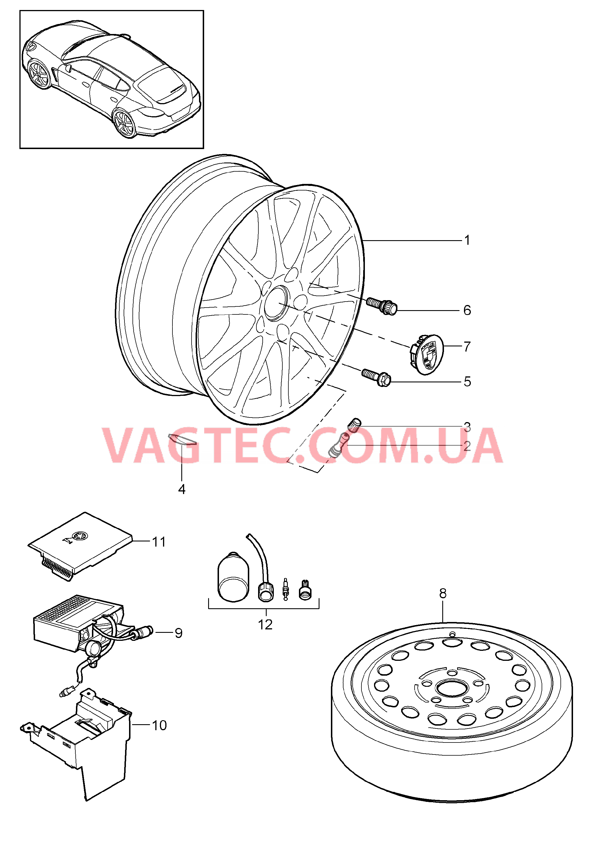 601-000 Колеса для PORSCHE Panamera 2010-2016