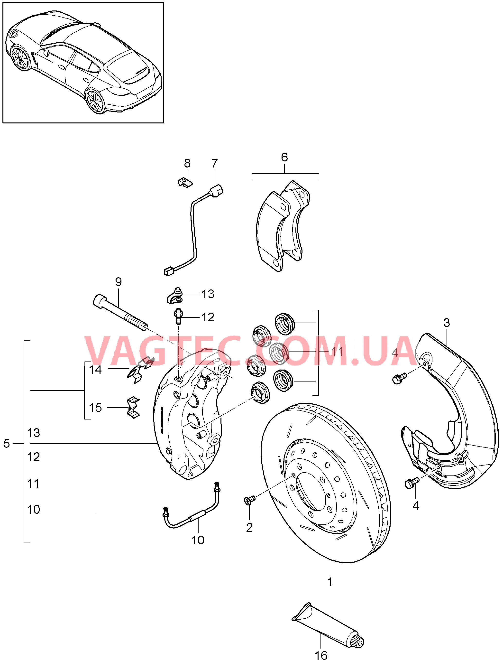 602-010 Дисковой тормоз, Передняя ось
						
						MCR.CB/CC, M46.20/40 для PORSCHE Panamera 2010-2016USA