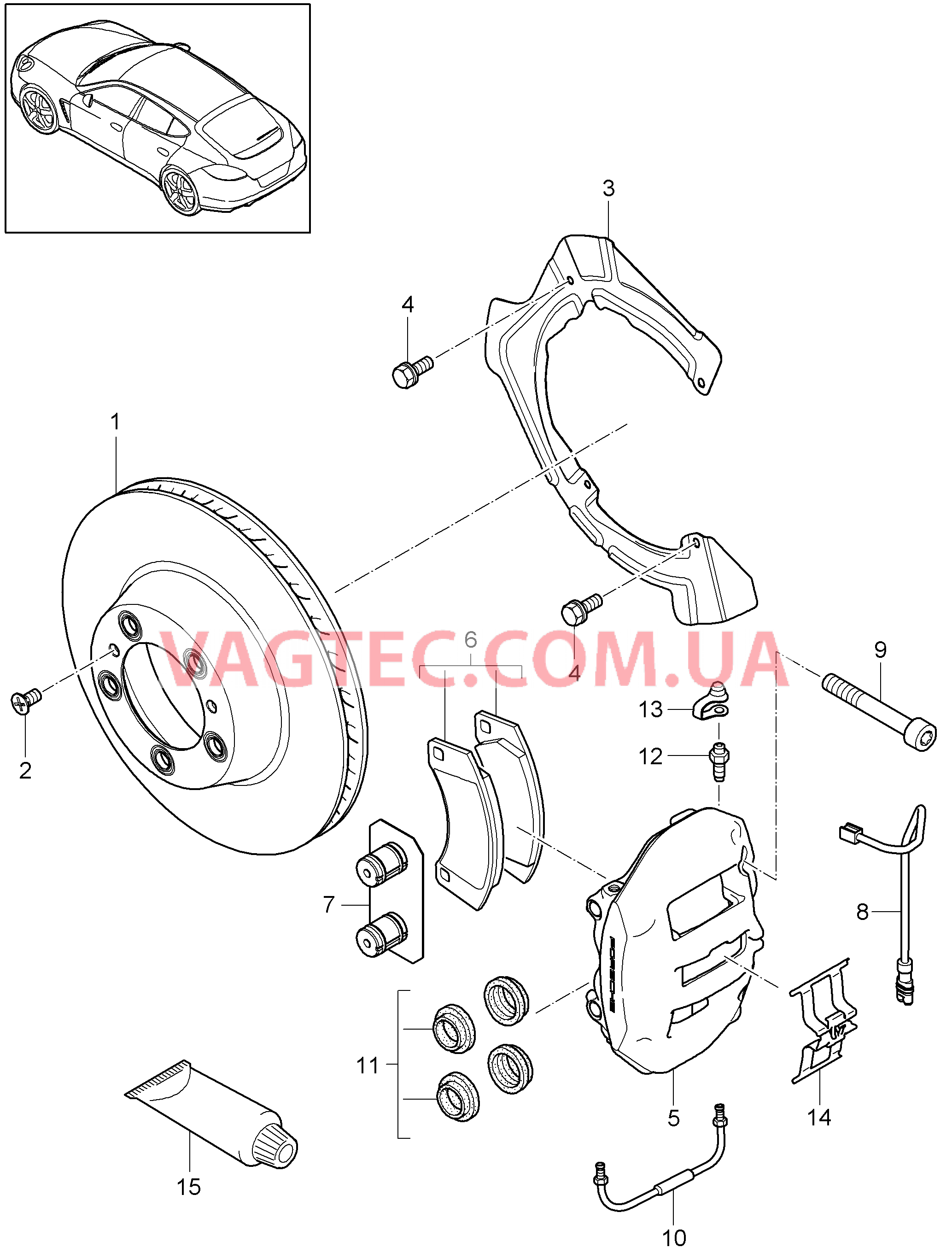 603-005 Дисковой тормоз, Задняя ось
						
						TURBO, M48.70, TURBO S для PORSCHE Panamera 2010-2016