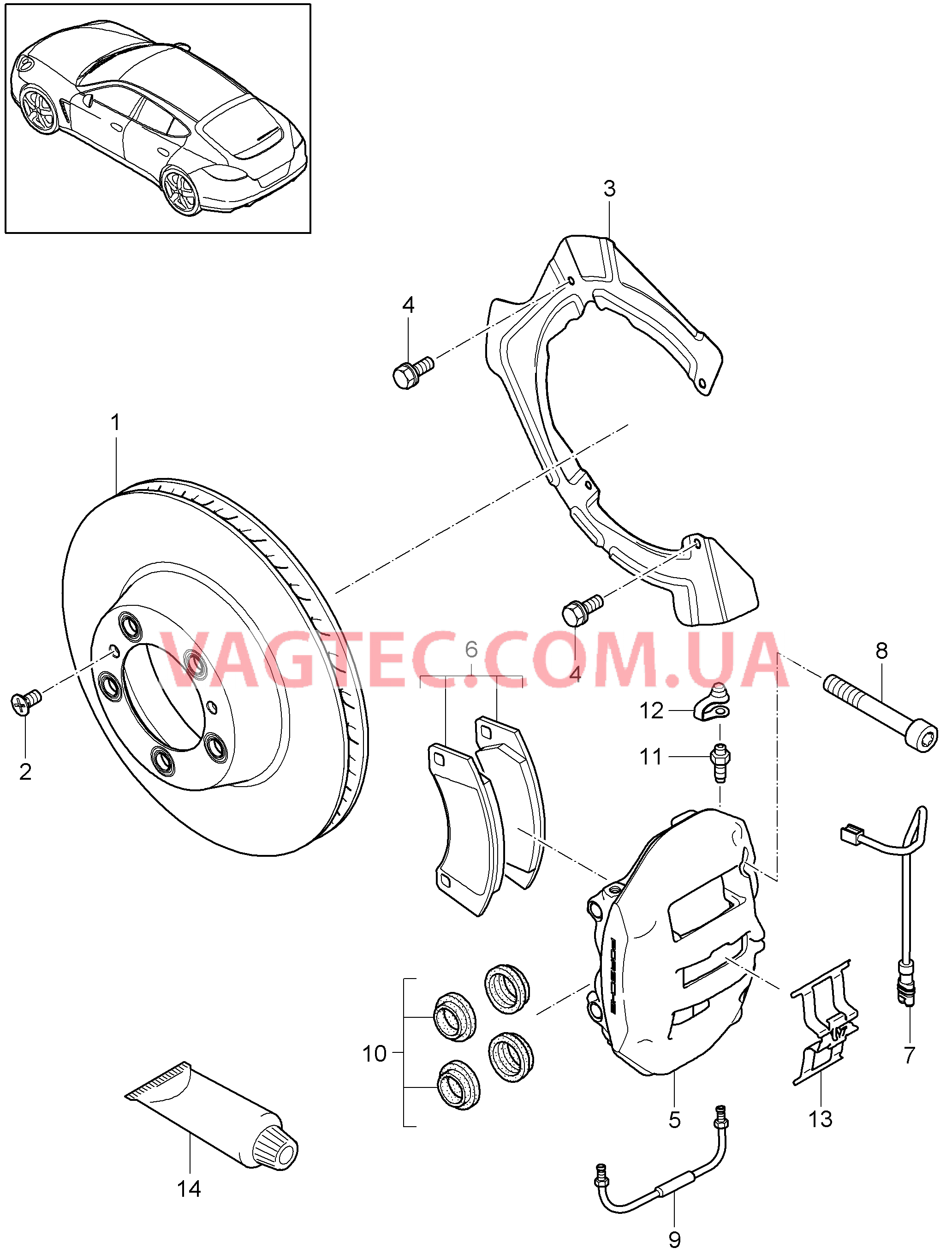 603-010 Дисковой тормоз, Задняя ось
						
						MCR.CB/CC, M46.20/40 для PORSCHE Panamera 2010-2016