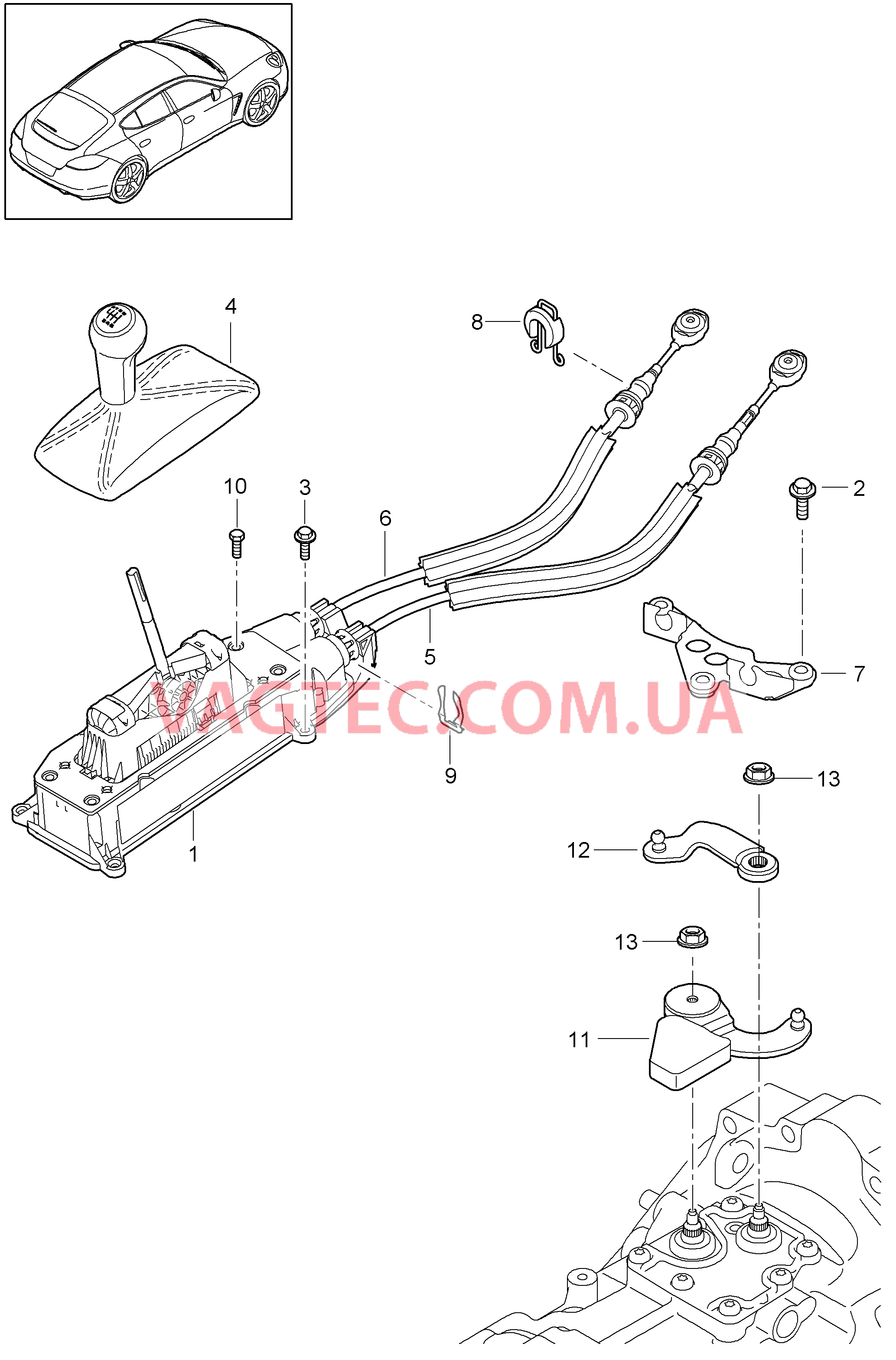 701-000 Механизм перекл.передач, Мкпп
						
						I480 для PORSCHE Panamera 2010-2016