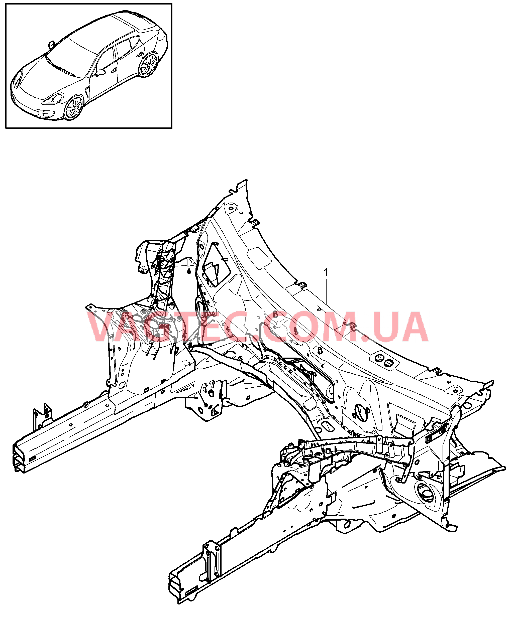 801-005 Передняя часть кузова для PORSCHE Panamera 2010-2016USA