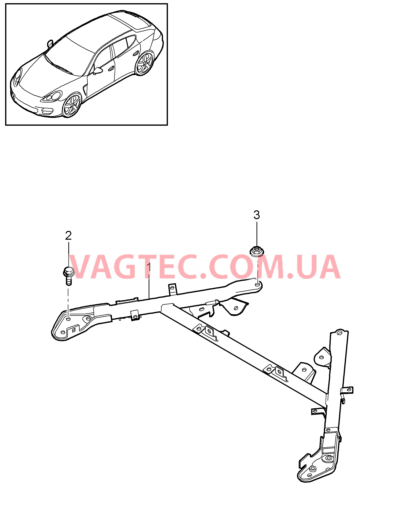 801-015 Растяжка для PORSCHE Panamera 2010-2016