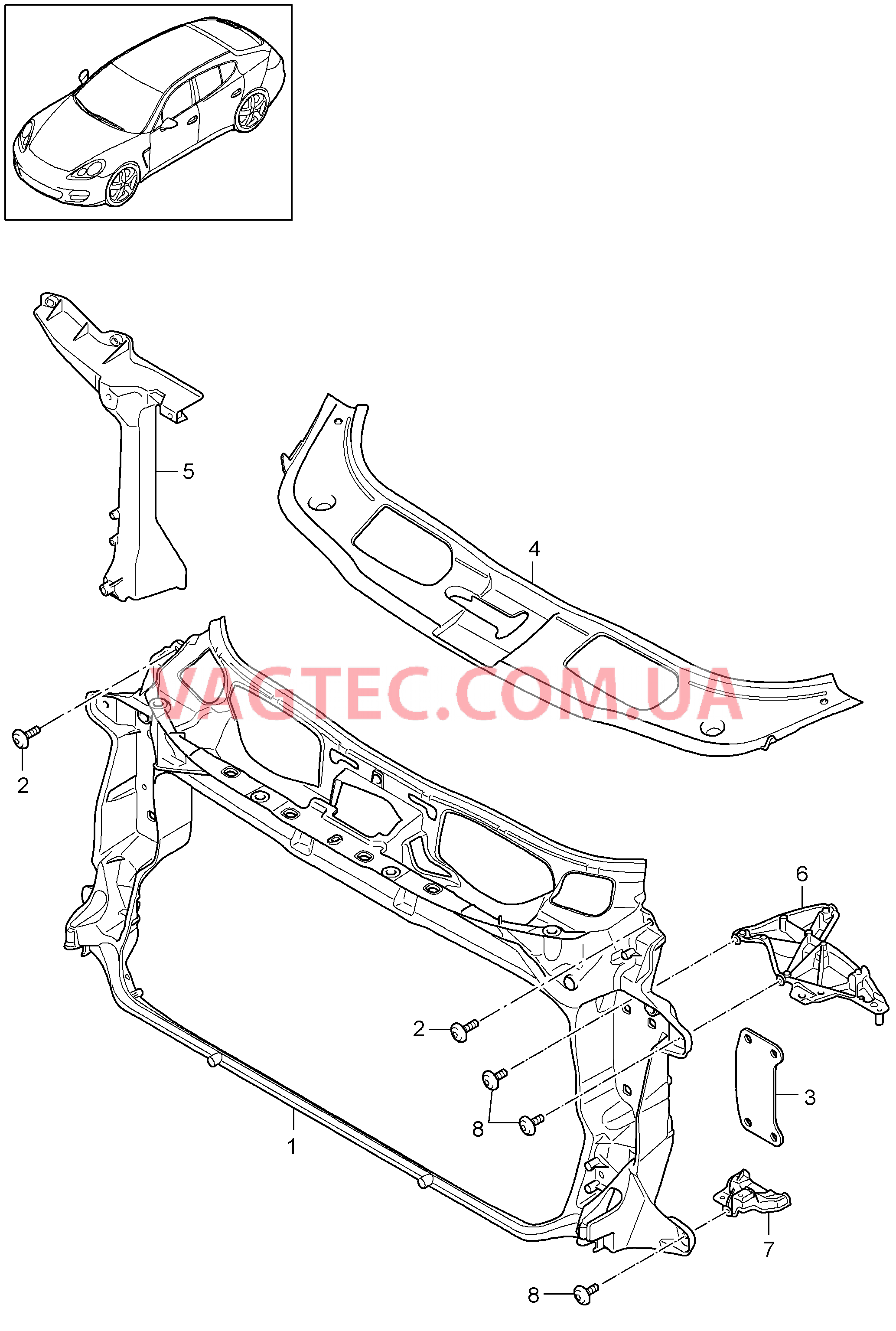 802-011 Держатель, Жидкостный радиатор, 2. поколение
						
						I0E1/0E2 для PORSCHE Panamera 2010-2016USA