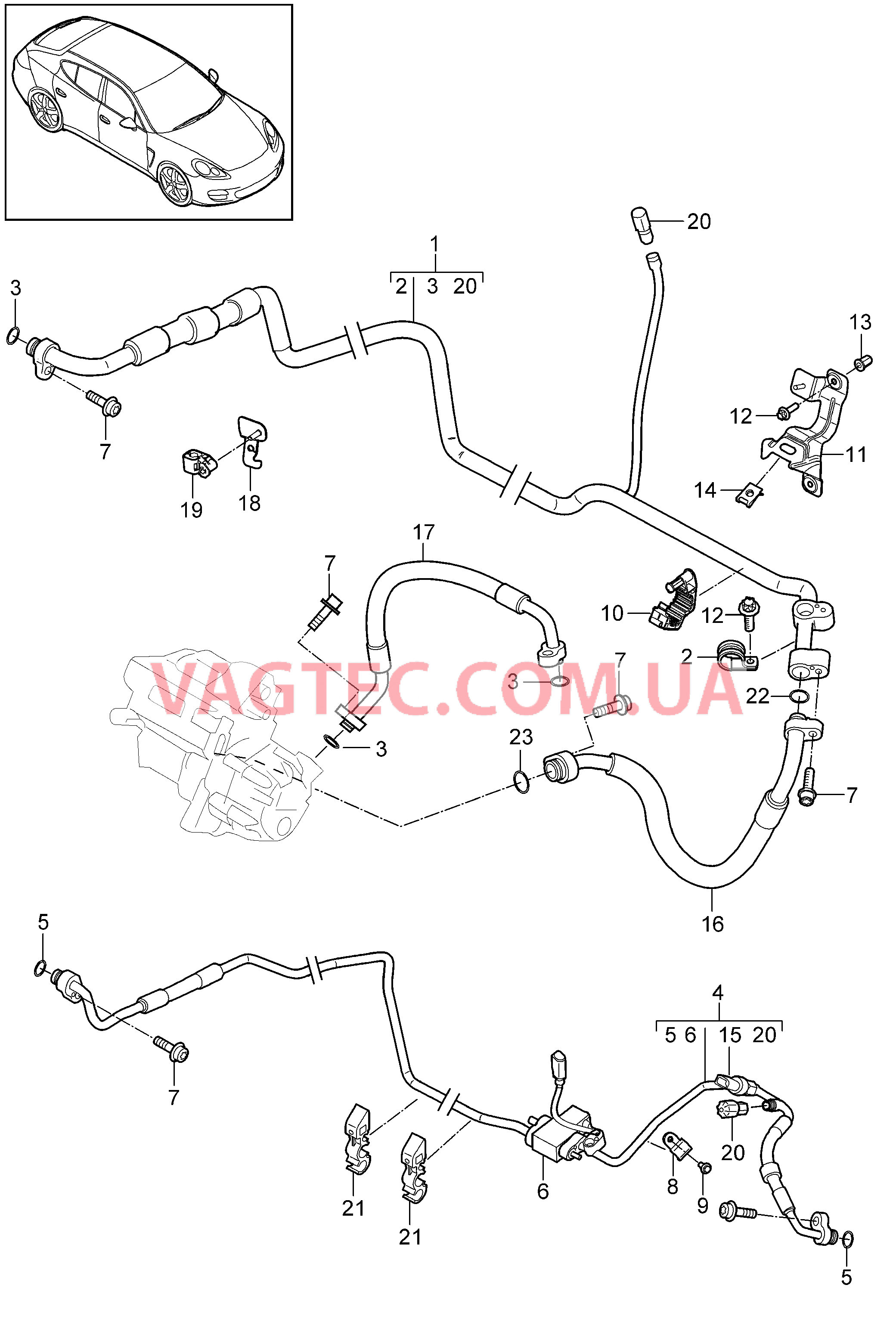 813-060 Гибрид, Циркуляция охлаждающей жидкости, от для PORSCHE Panamera 2010-2016