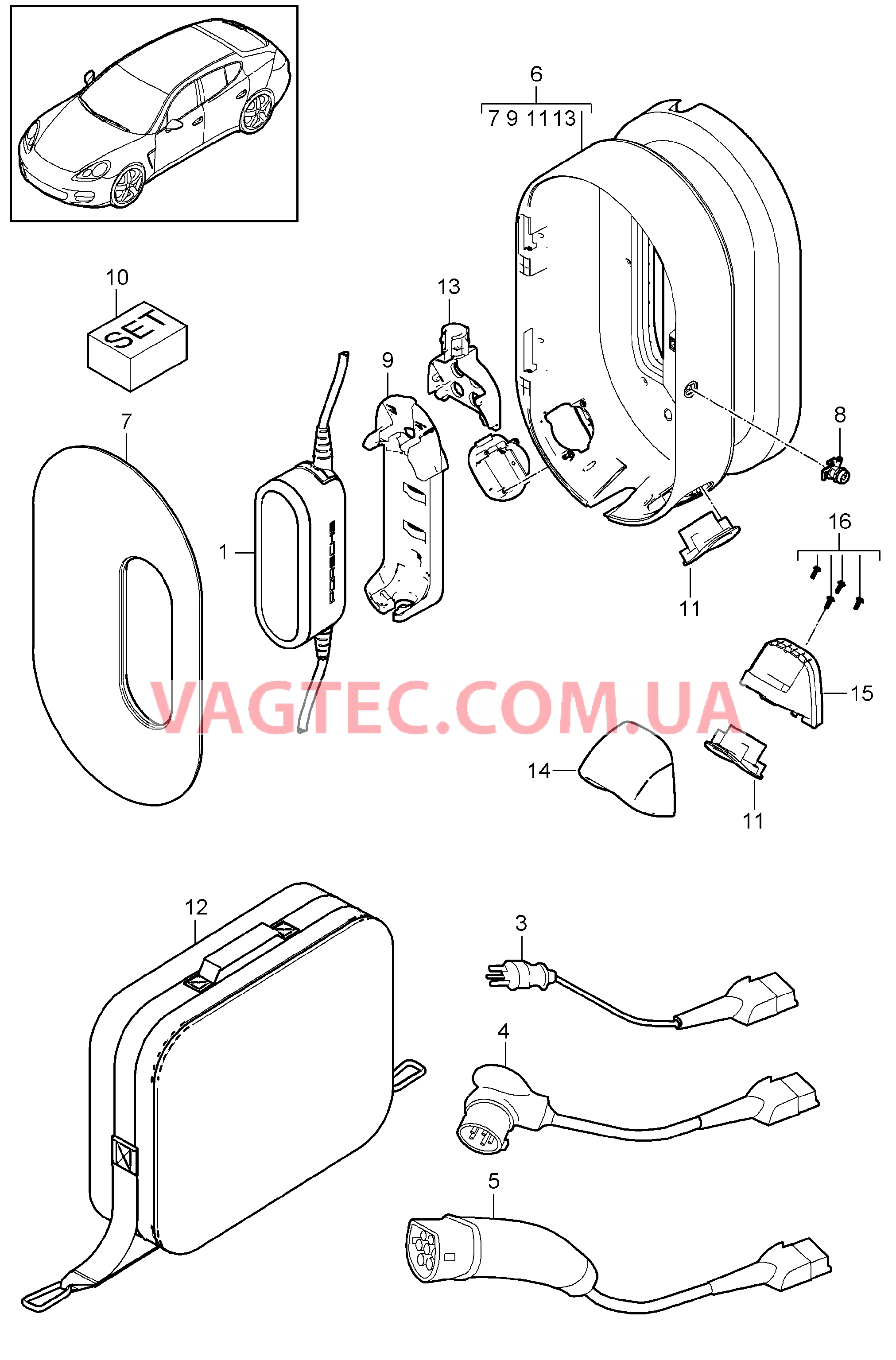 901-050 Электронный модуль, Зарядное устройство, Универсальн., Зарядная док-станция для PORSCHE Panamera 2010-2016