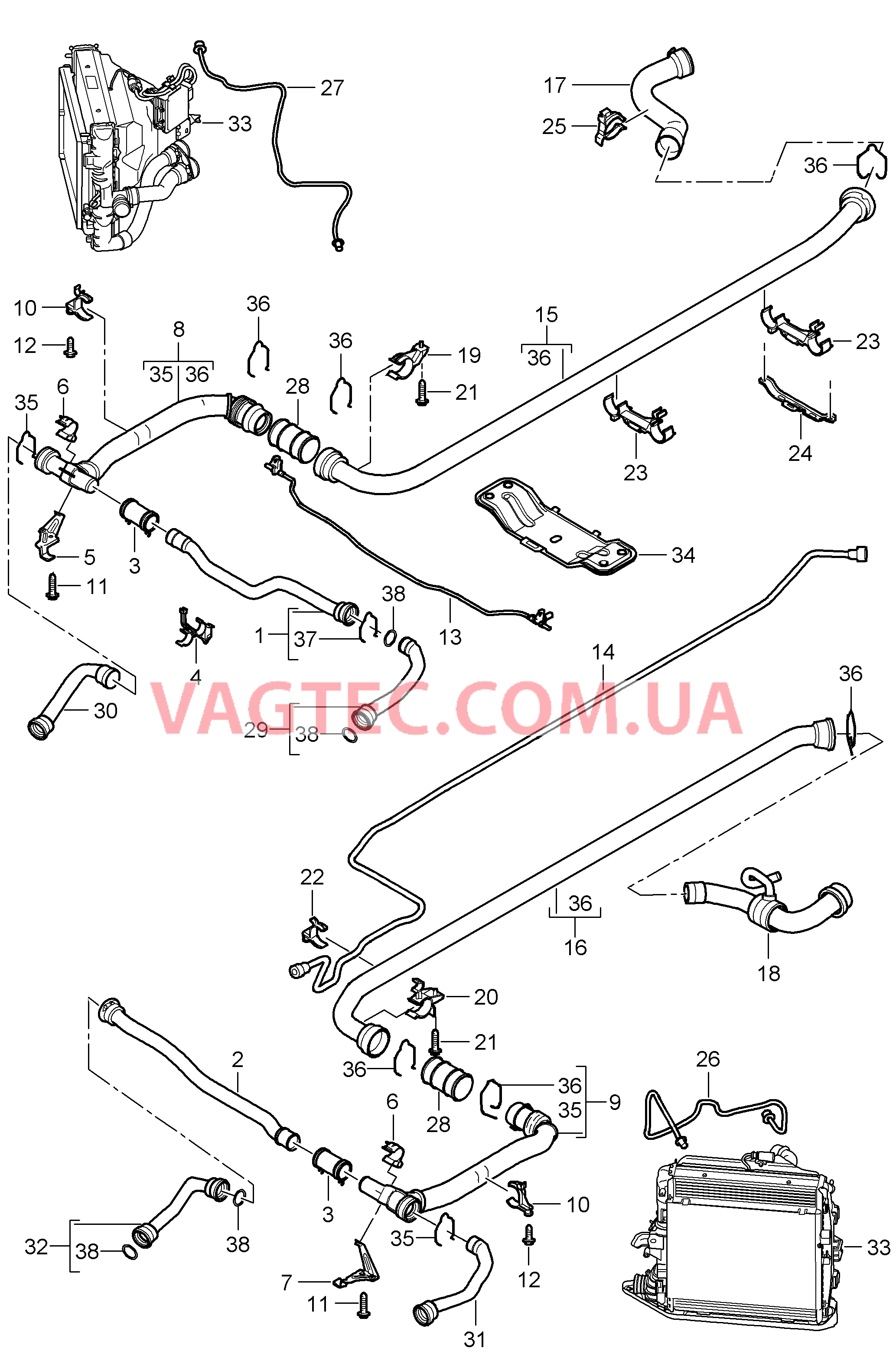 105-010 Водяное охлаждение 2
						
						M97.01, M96.05 для PORSCHE 911.Carrera 2005-2008USA