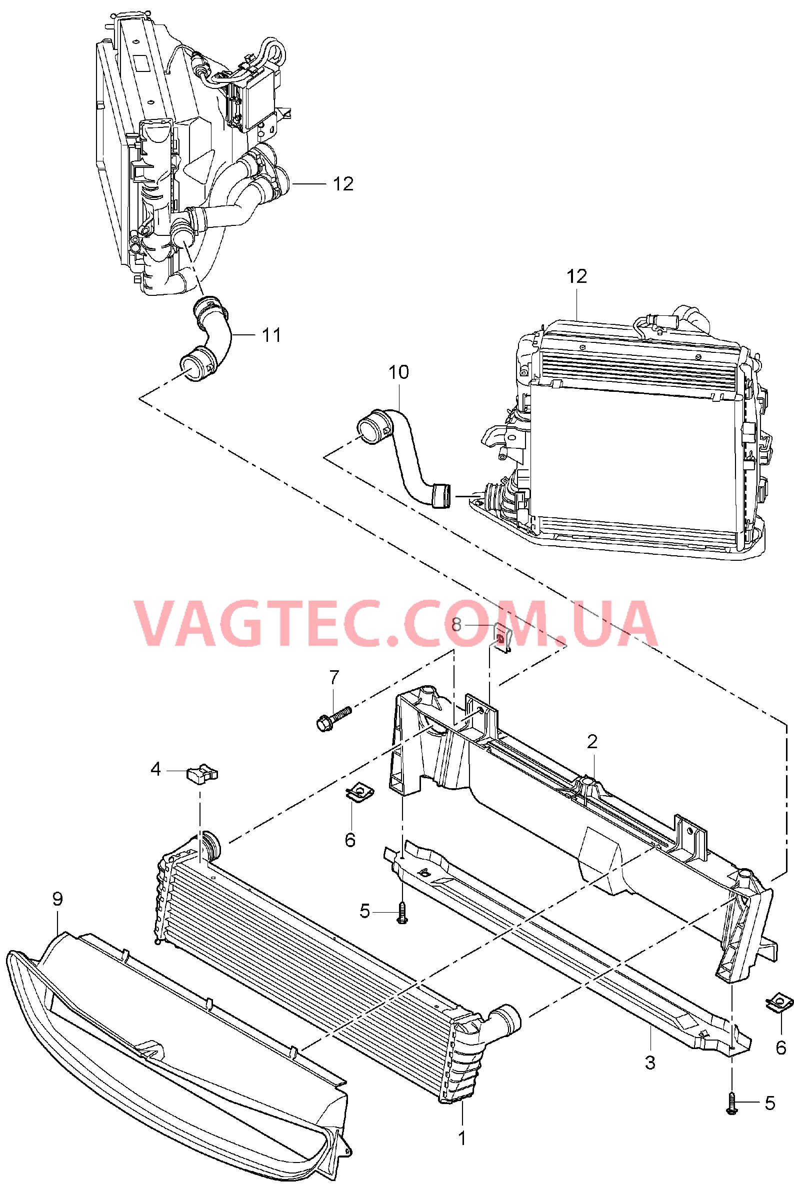 105-017 Жидкостный радиатор, средний
						
						M96.05, M97.01, I249 для PORSCHE 911.Carrera 2005-2008