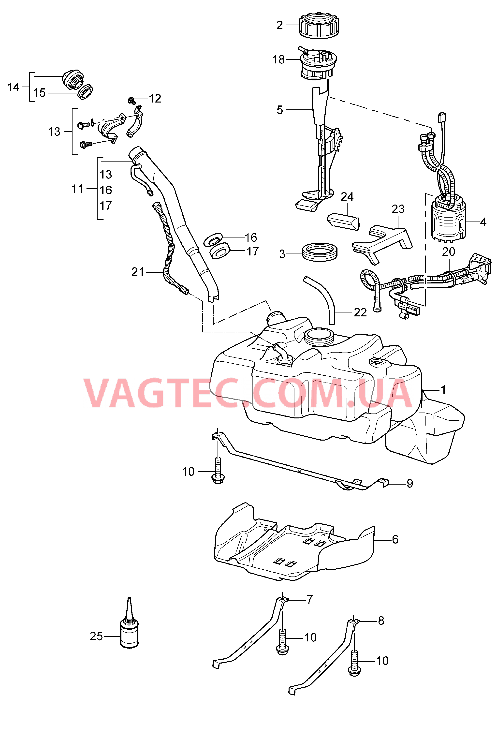 201-001 Топливный резервуар
						
						C4/C4S для PORSCHE 911.Carrera 2005-2008USA