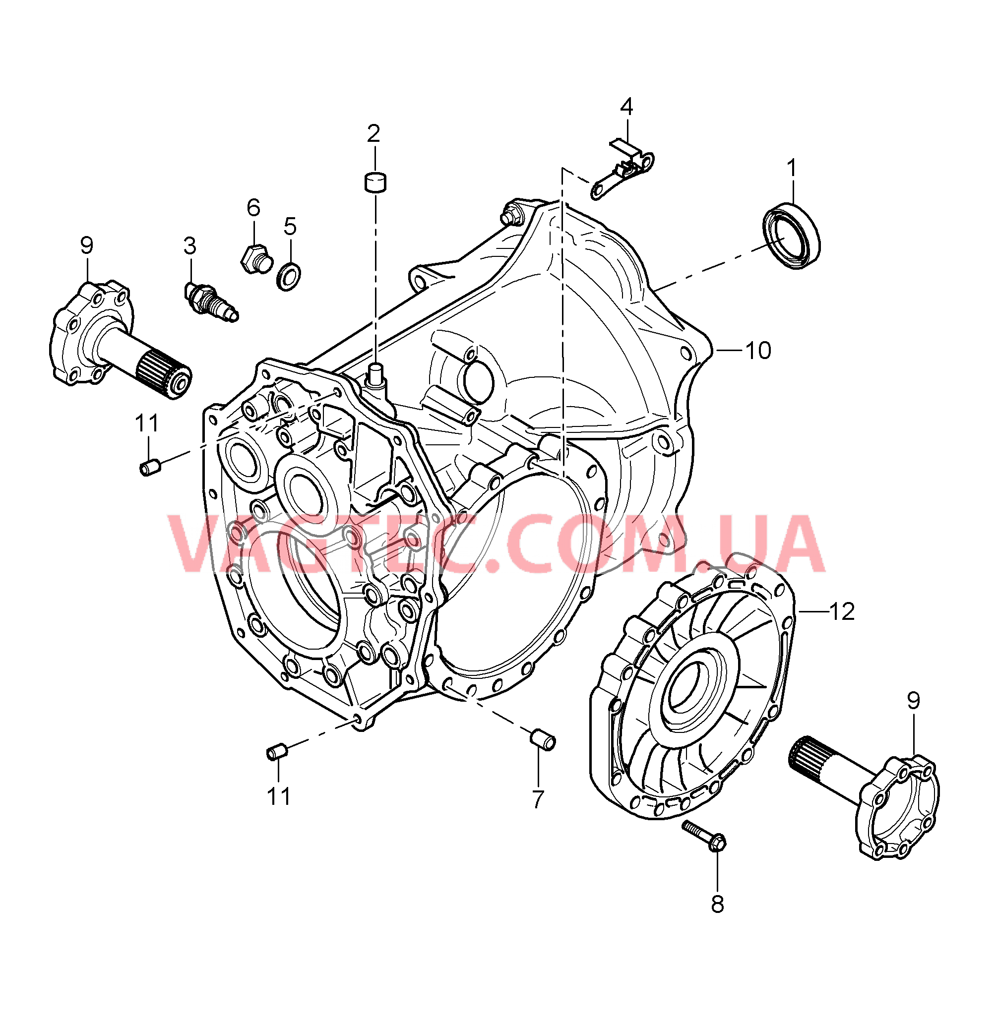 302-004 Мкпп, Отдельные детали, Картер КП, VORNE
						
						G97.01, G97.31 для PORSCHE 911.Carrera 2005-2008USA