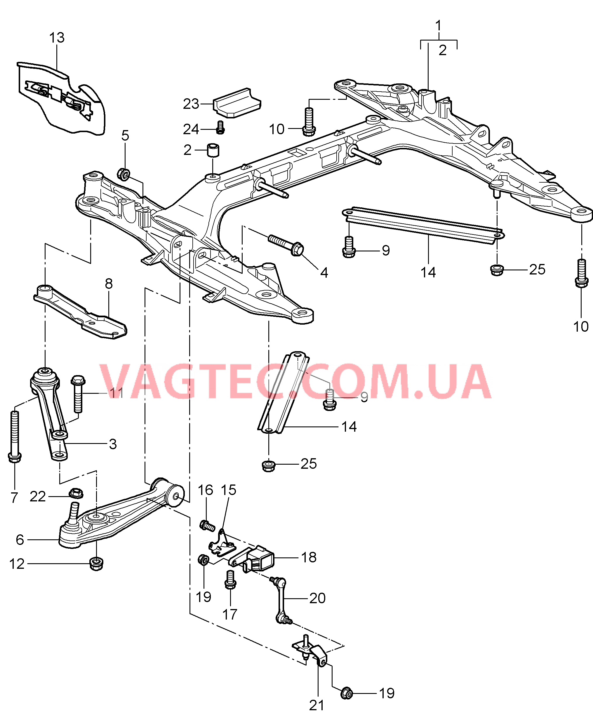 401-000 Поперечина, Поперечный рычаг для PORSCHE 911.Carrera 2005-2008