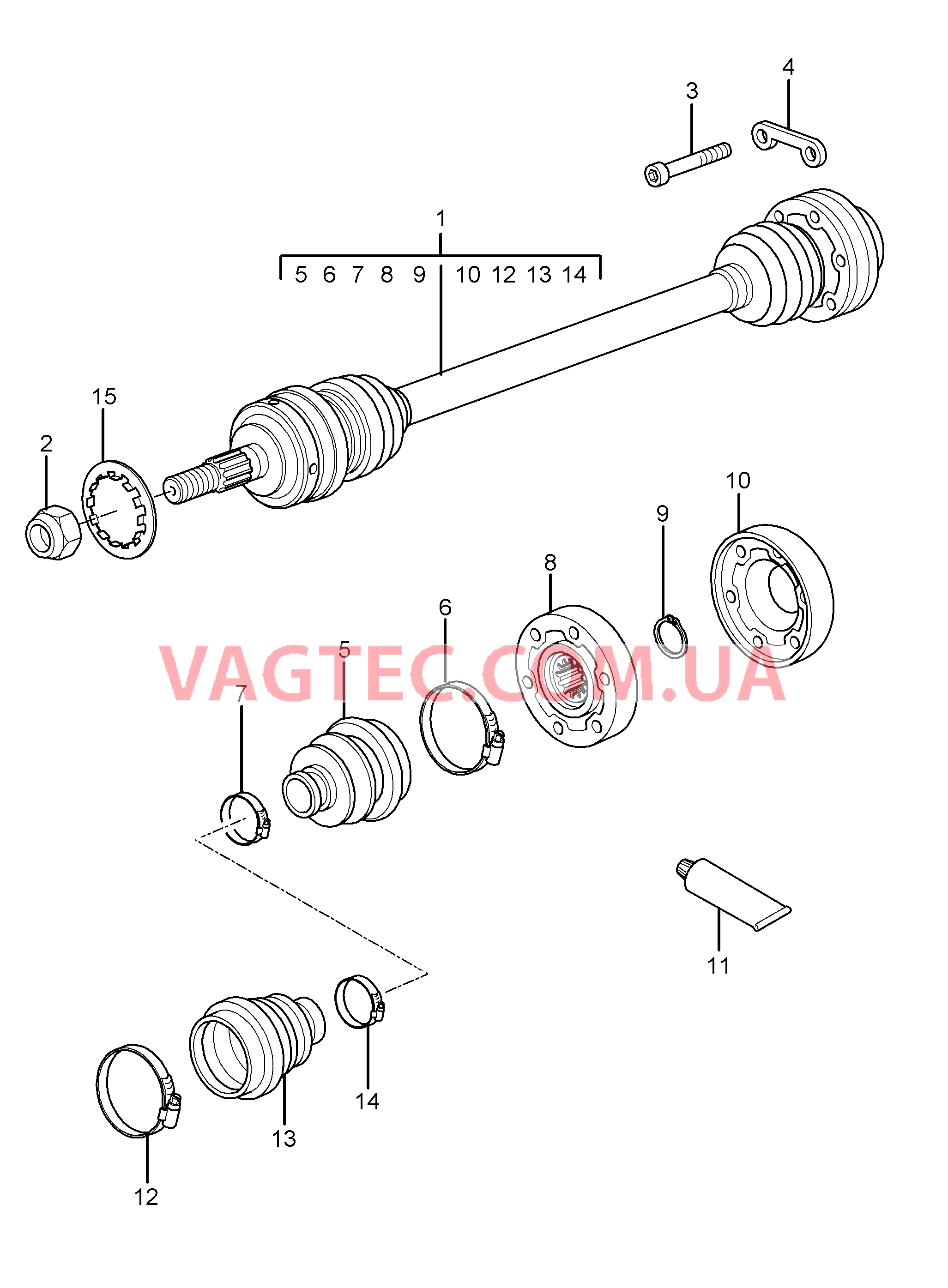 401-010 Шарнирный вал
						
						CARRERA 4, CARRERA 4S, TARGA, TARGA S для PORSCHE 911.Carrera 2005-2008USA