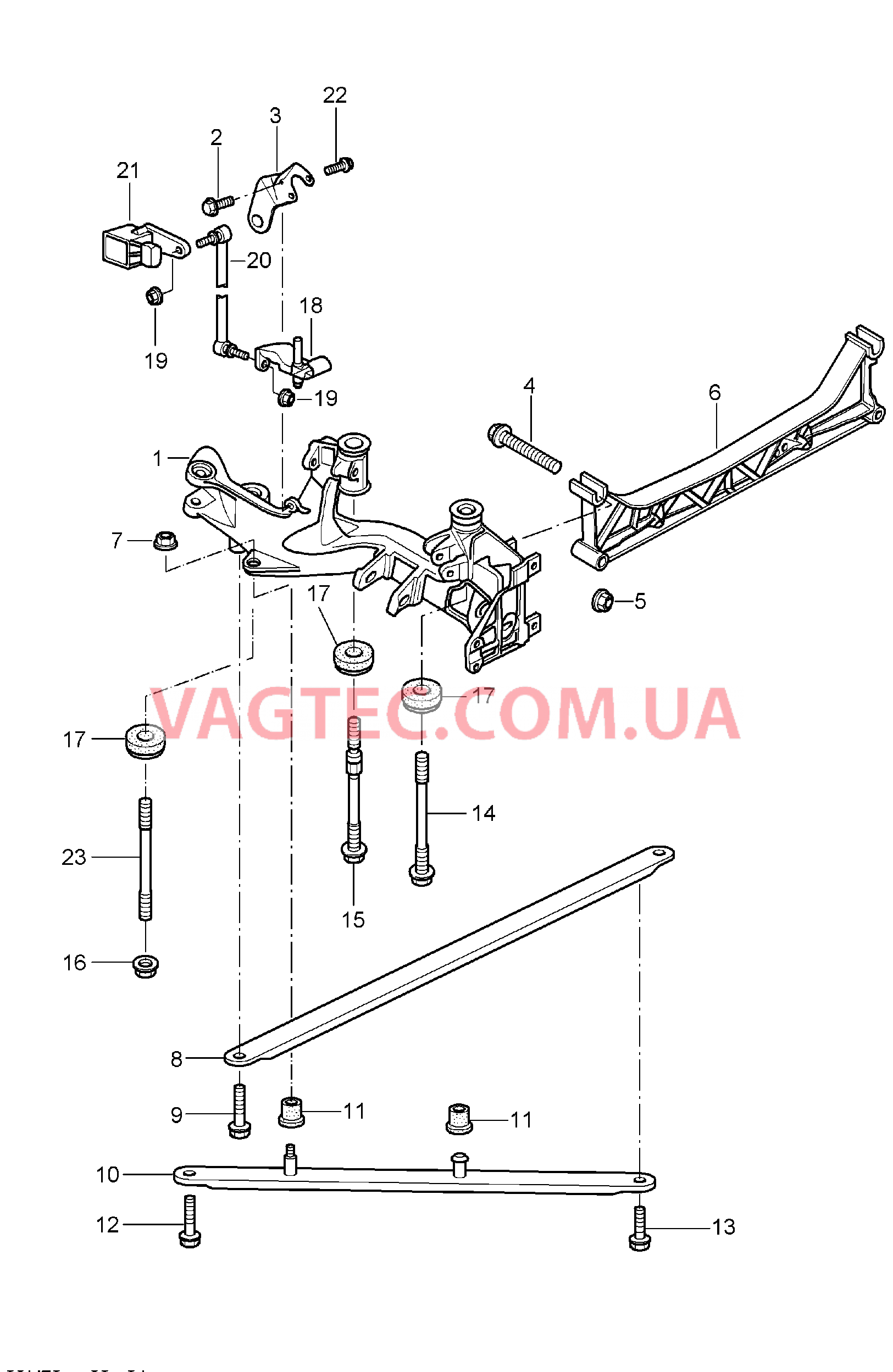 501-001 Задняя ось, Боковая часть, Держатель для PORSCHE 911.Carrera 2005-2008