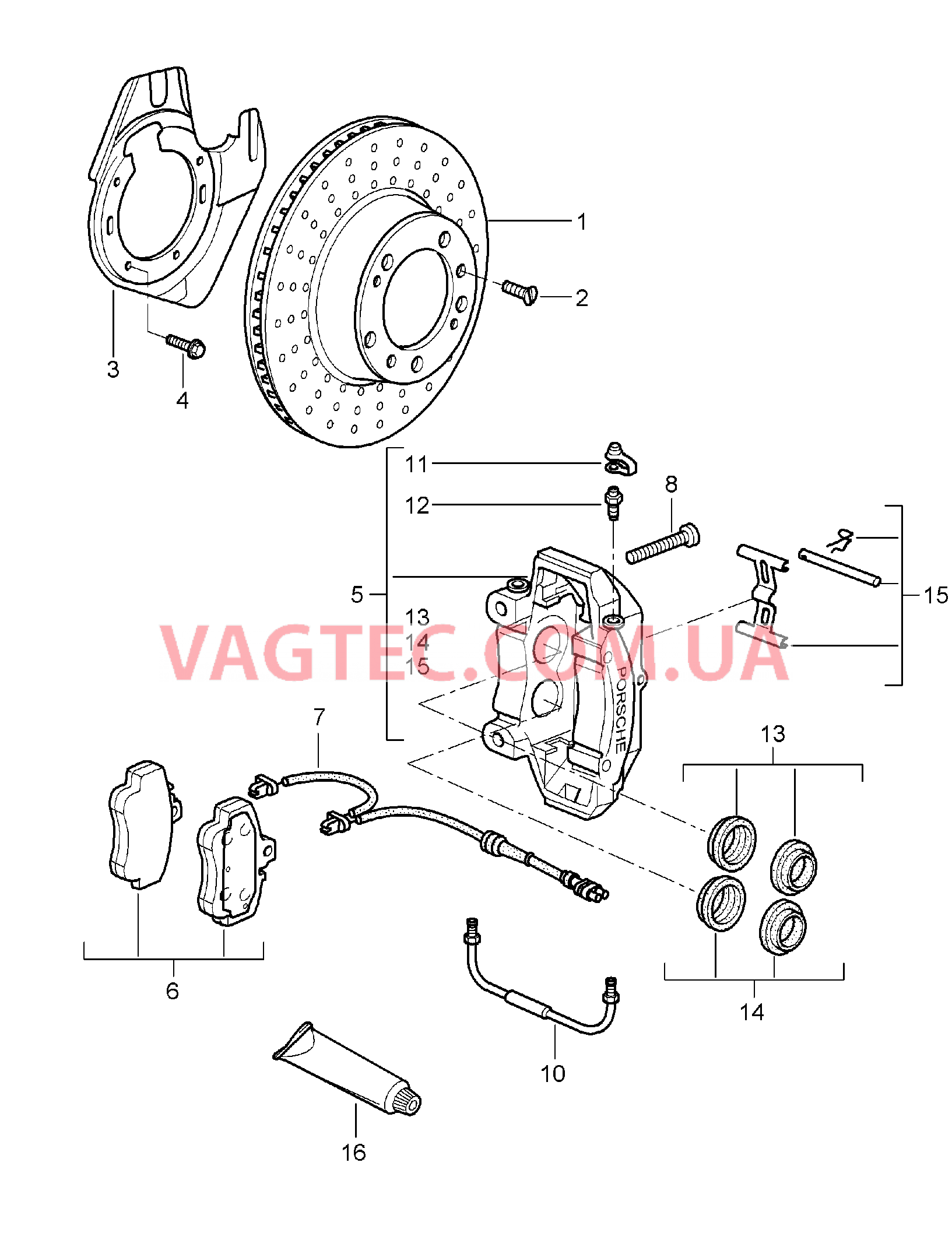 602-000 Дисковой тормоз, Передняя ось
						
						CARRERA 2, CARRERA 2S для PORSCHE 911.Carrera 2005-2008