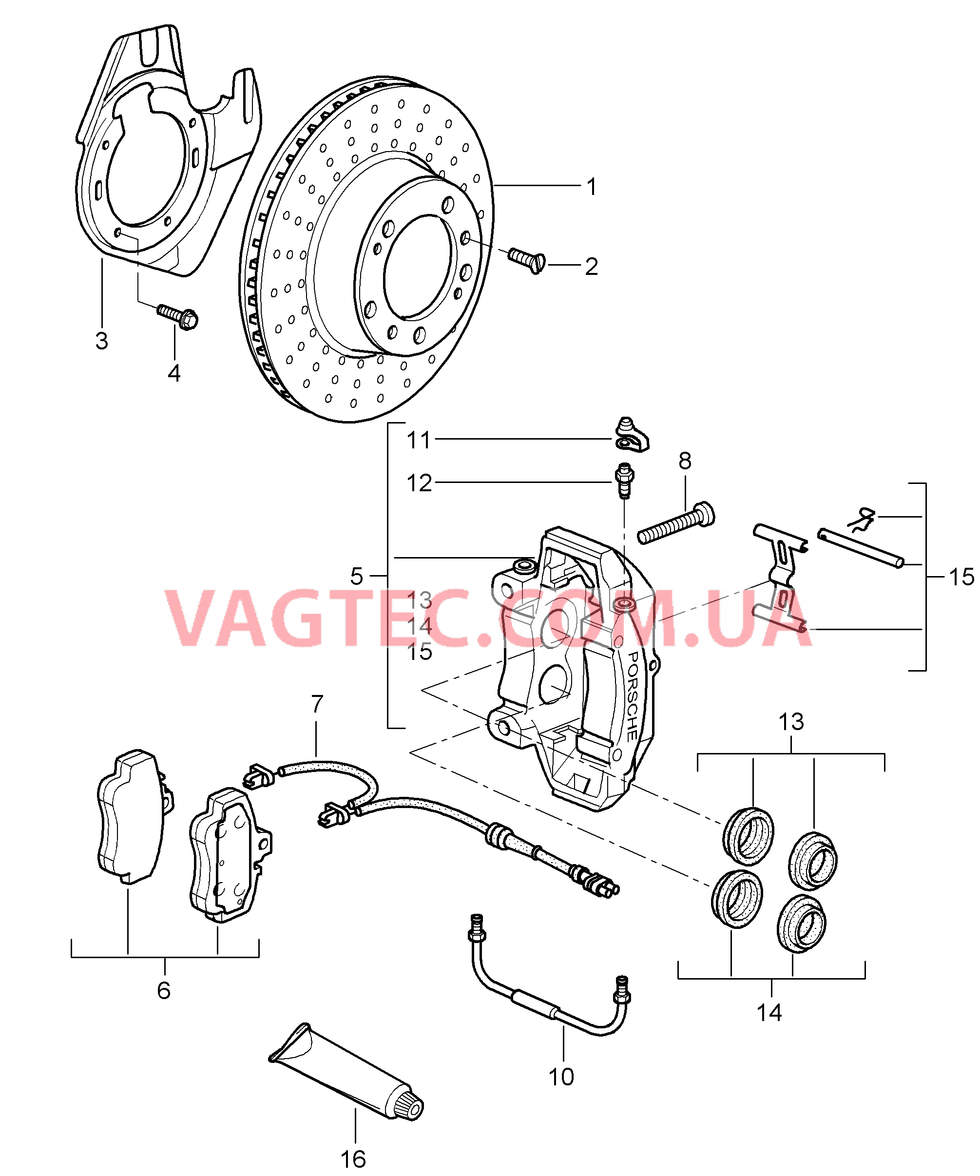 602-001 Дисковой тормоз, Передняя ось
						
						CARRERA 4, CARRERA 4S, TARGA, TARGA S для PORSCHE 911.Carrera 2005-2008