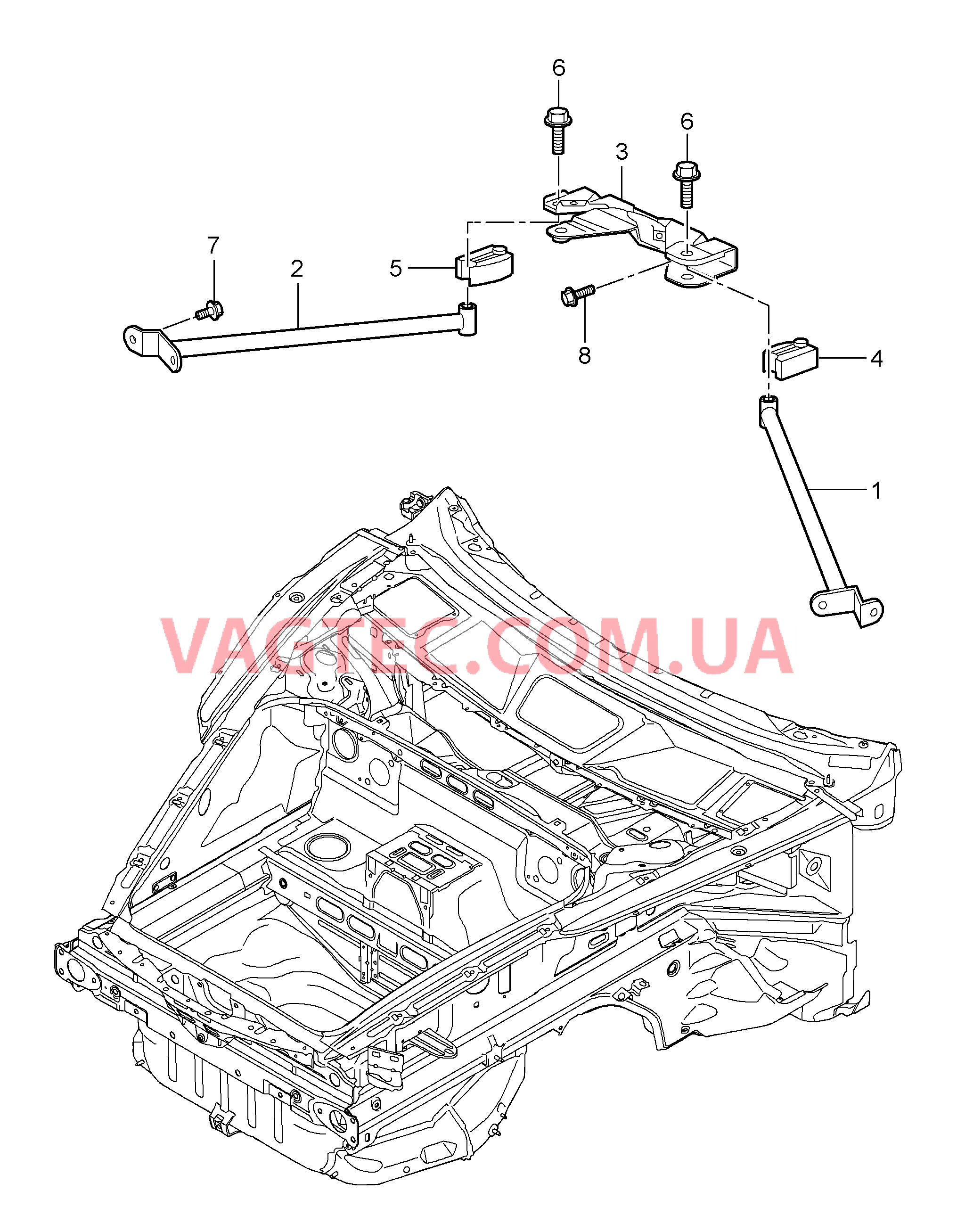 801-015 Растяжка для PORSCHE 911.Carrera 2005-2008