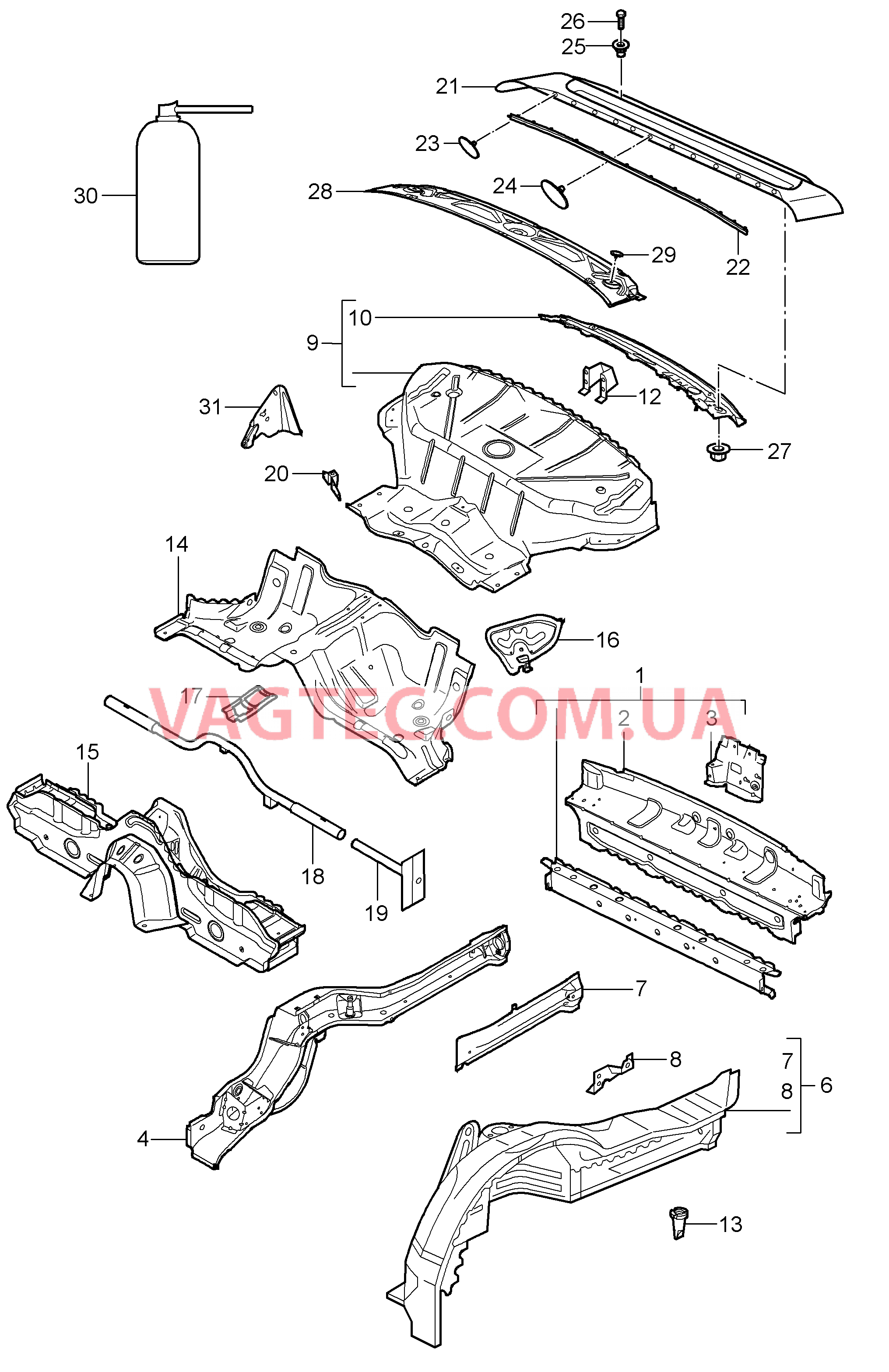 801-035 Задняя подвеска для PORSCHE 911.Carrera 2005-2008USA