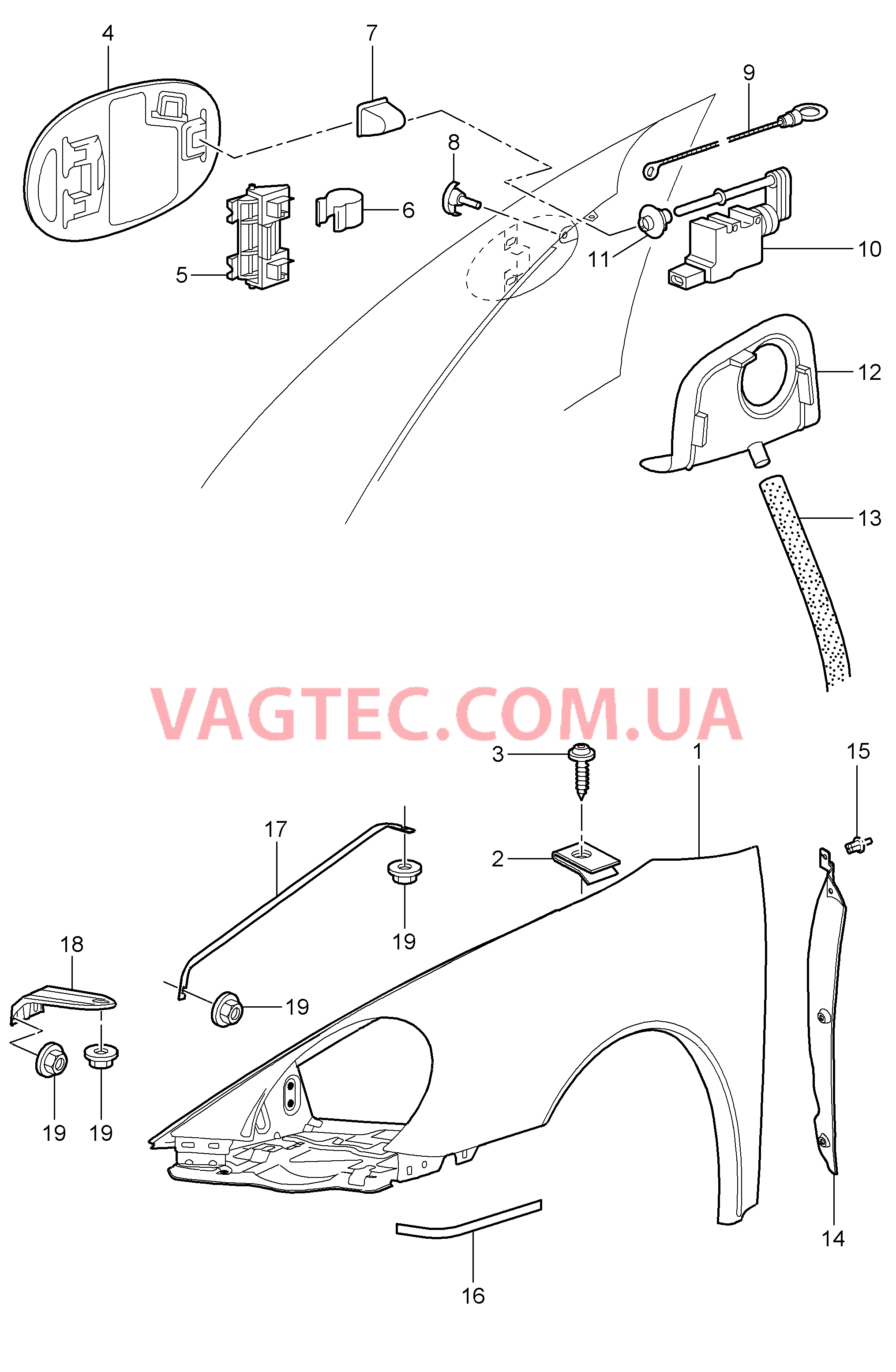 801-040 Крыло для PORSCHE 911.Carrera 2005-2008