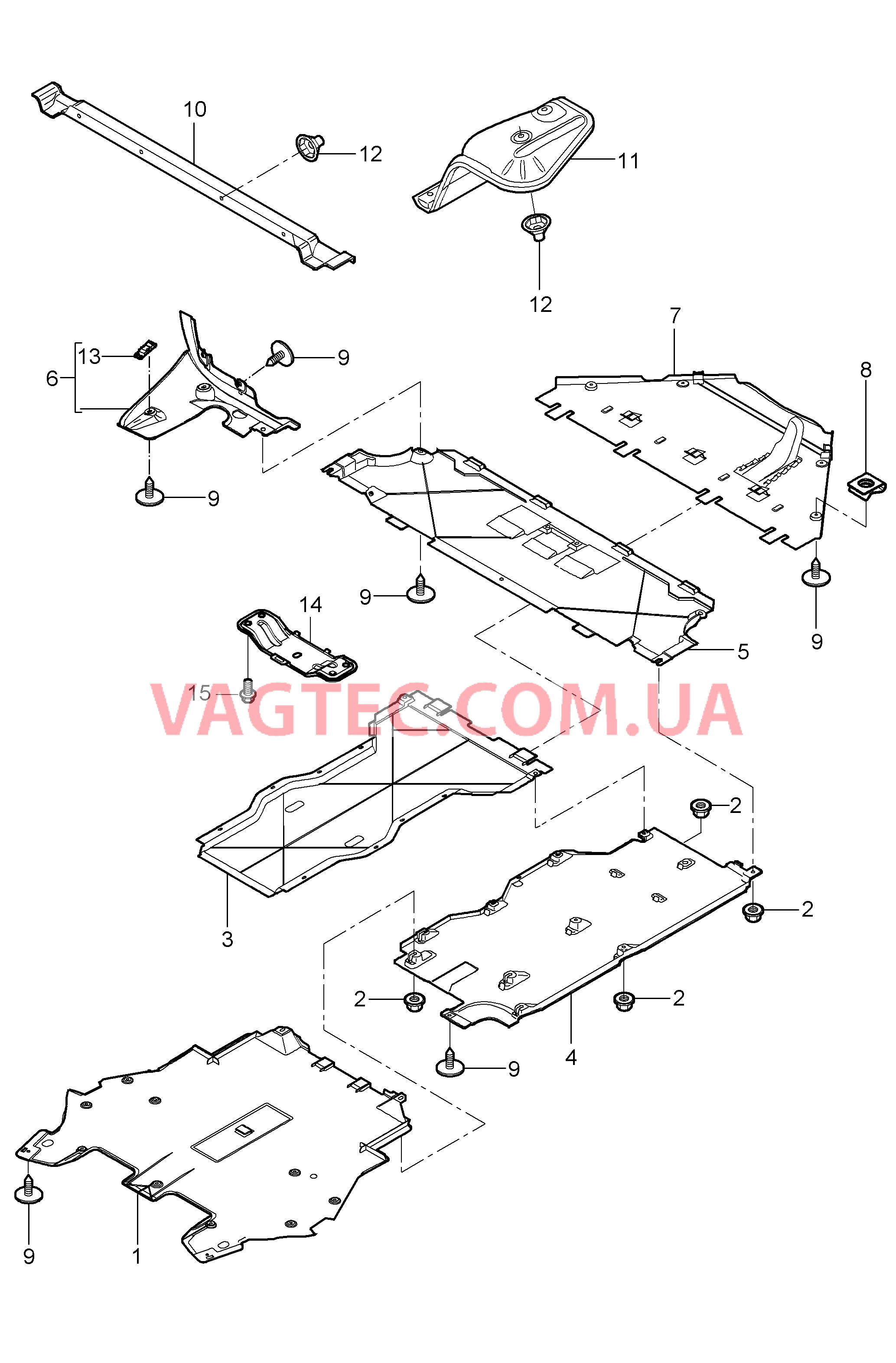 801-070 Обивки, Днище кузова для PORSCHE 911.Carrera 2005-2008USA