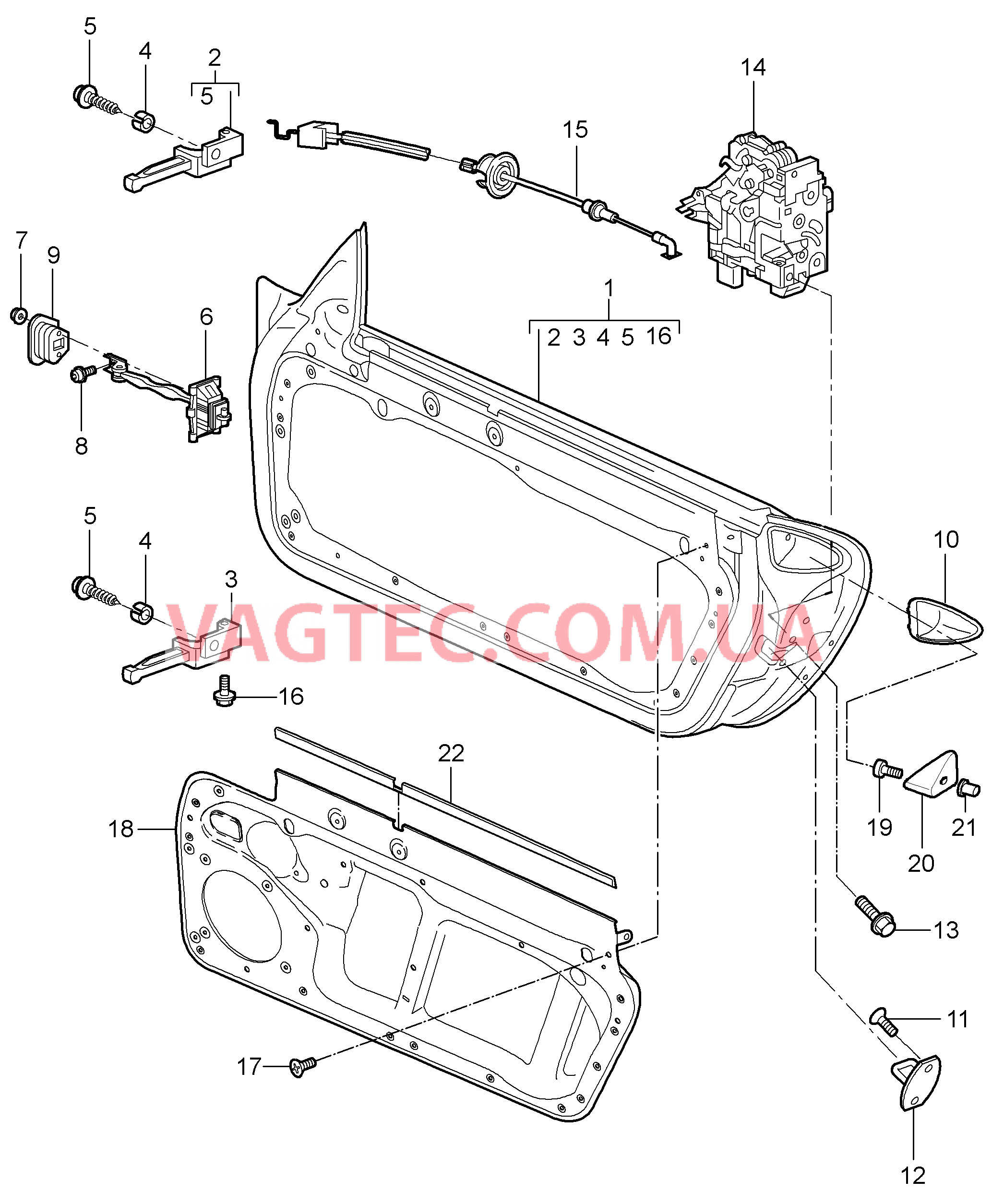 804-000 Структура двери, Встраиваемые детали, Замок двери для PORSCHE 911.Carrera 2005-2008