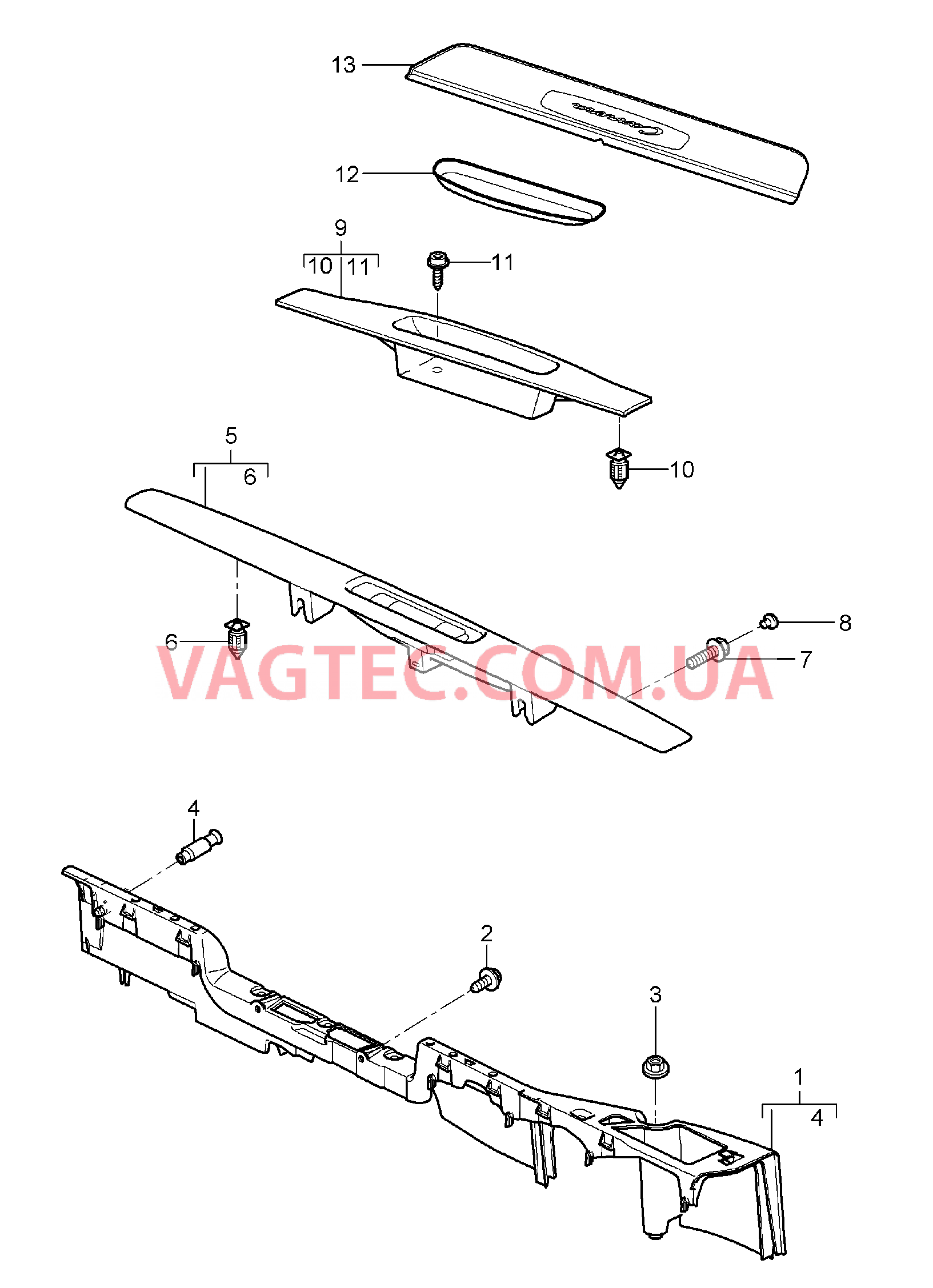 807-003 Обшивка, Порог для PORSCHE 911.Carrera 2005-2008USA