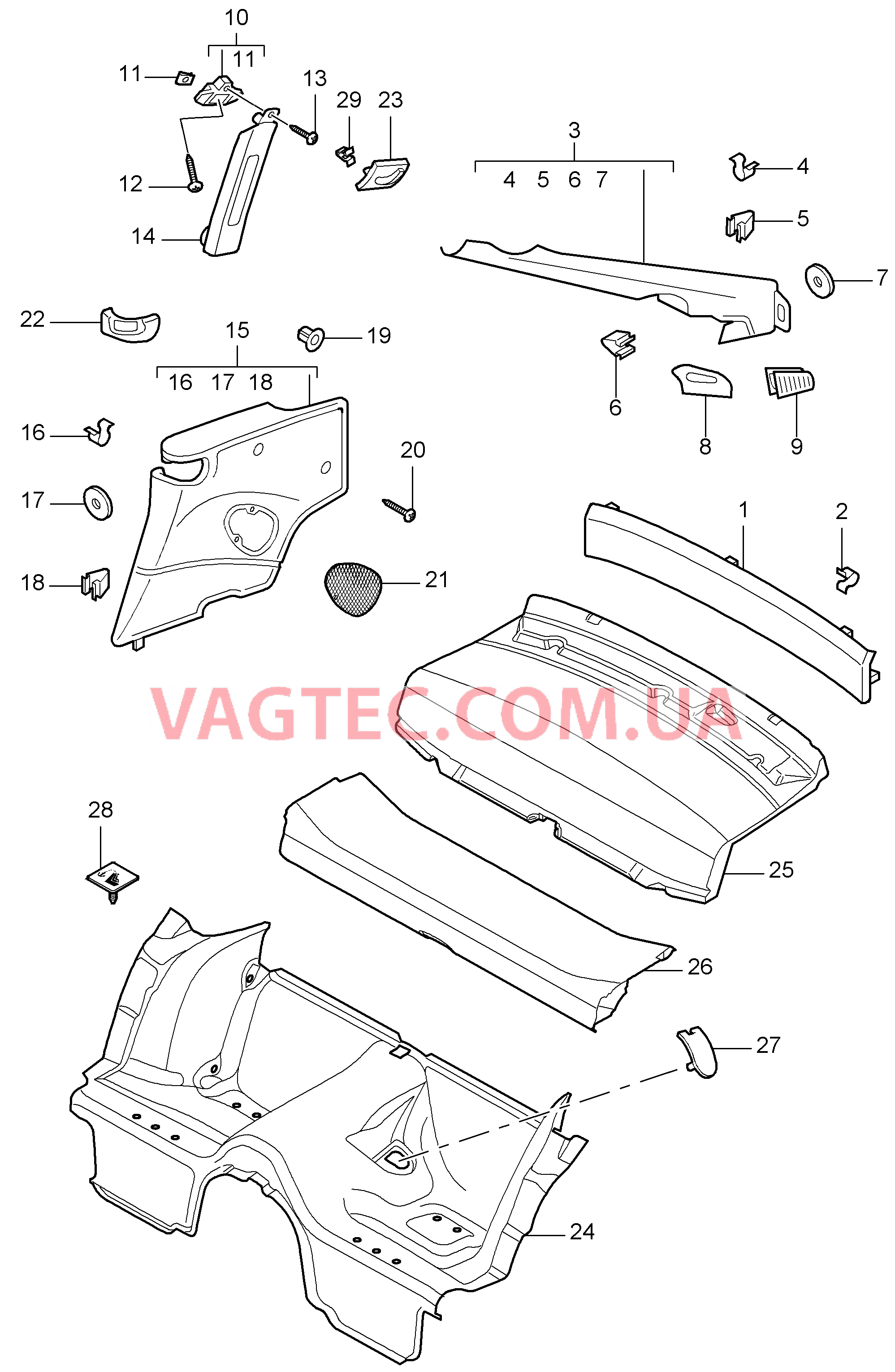 807-005 Обивки, задний
						
						COUPE для PORSCHE 911.Carrera 2005-2008