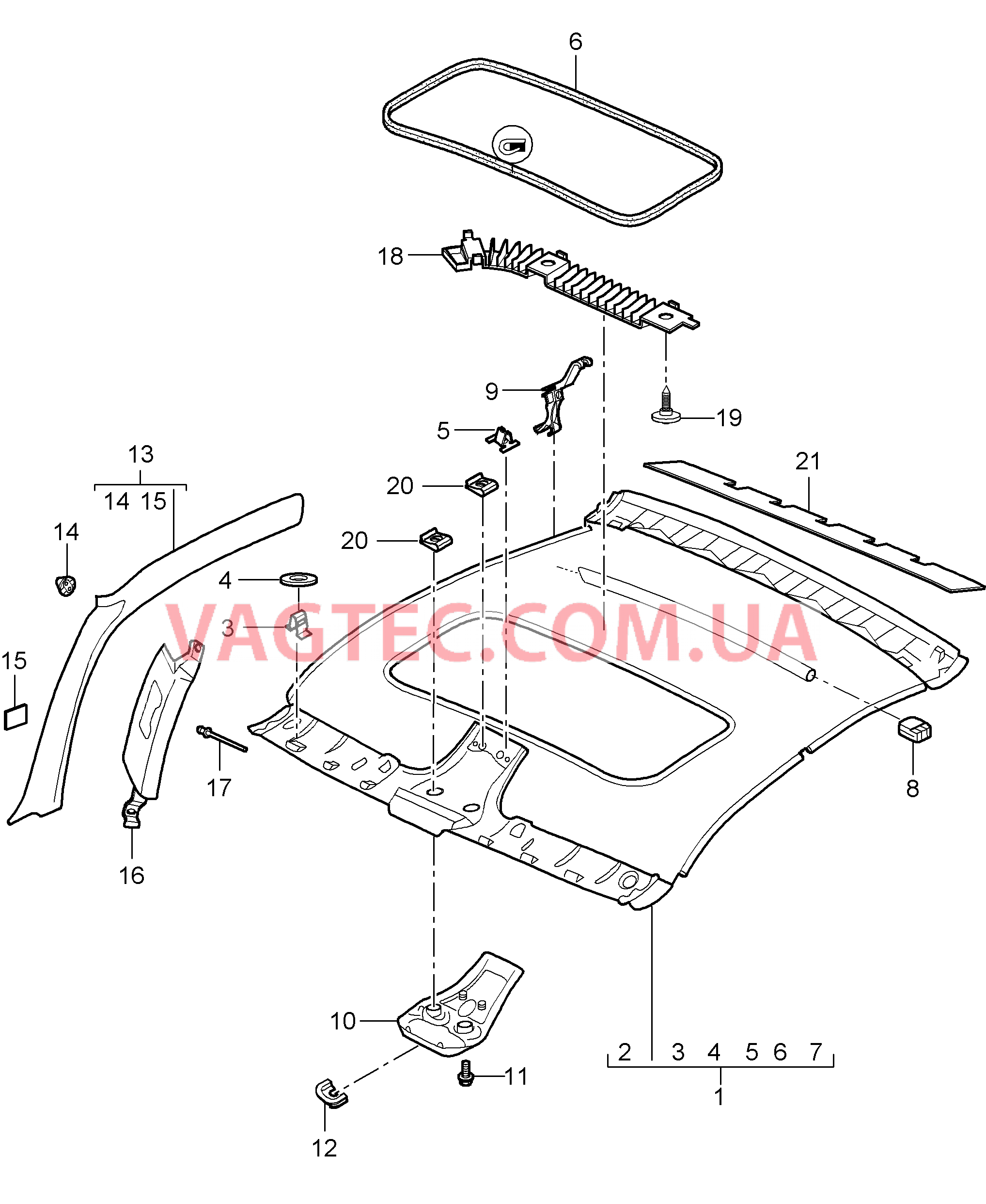 807-008 Обшивка потолка, Стойка А
						
						COUPE, COUPE/TARGA для PORSCHE 911.Carrera 2005-2008